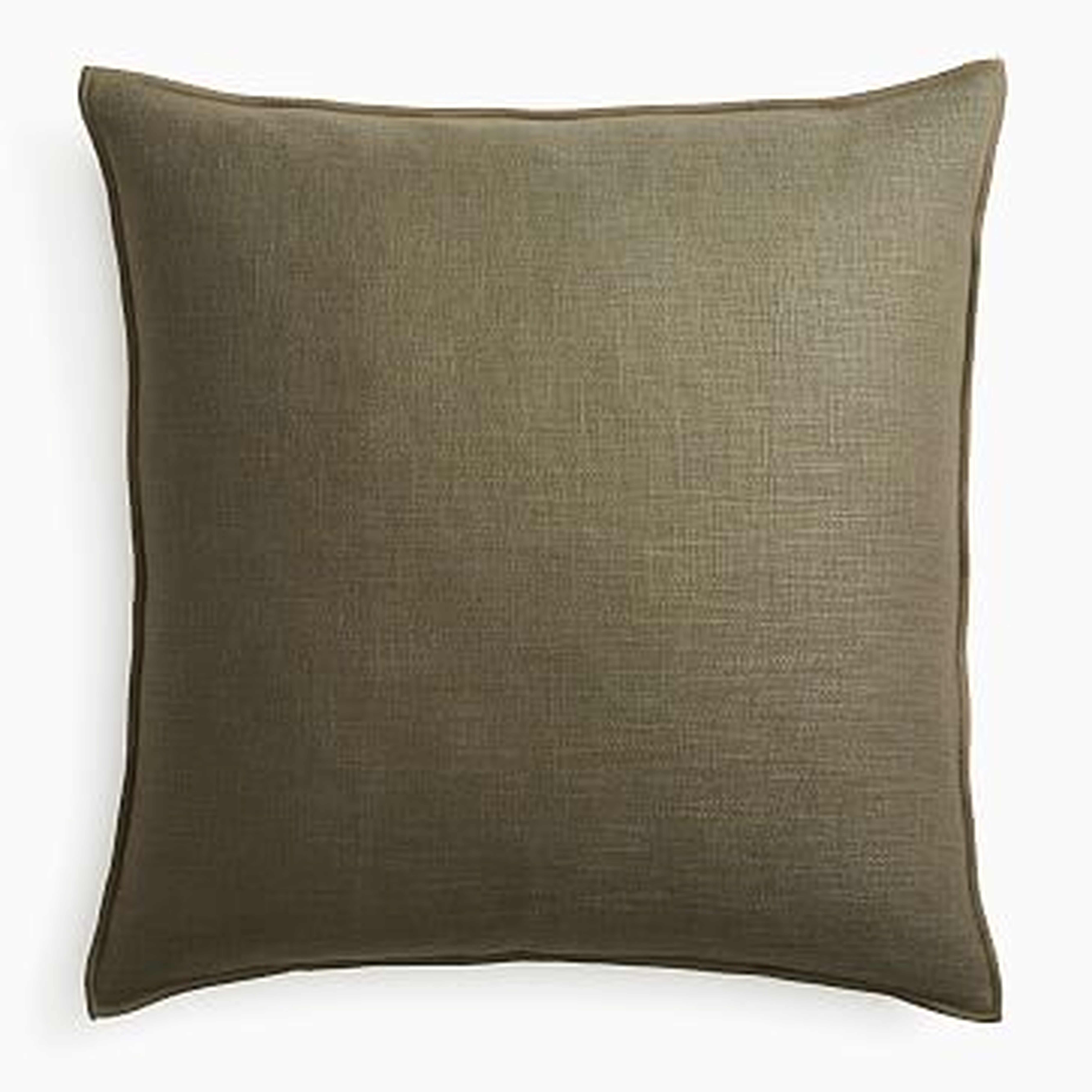 Classic Linen Pillow Cover, 24"x24", Dark Olive - West Elm