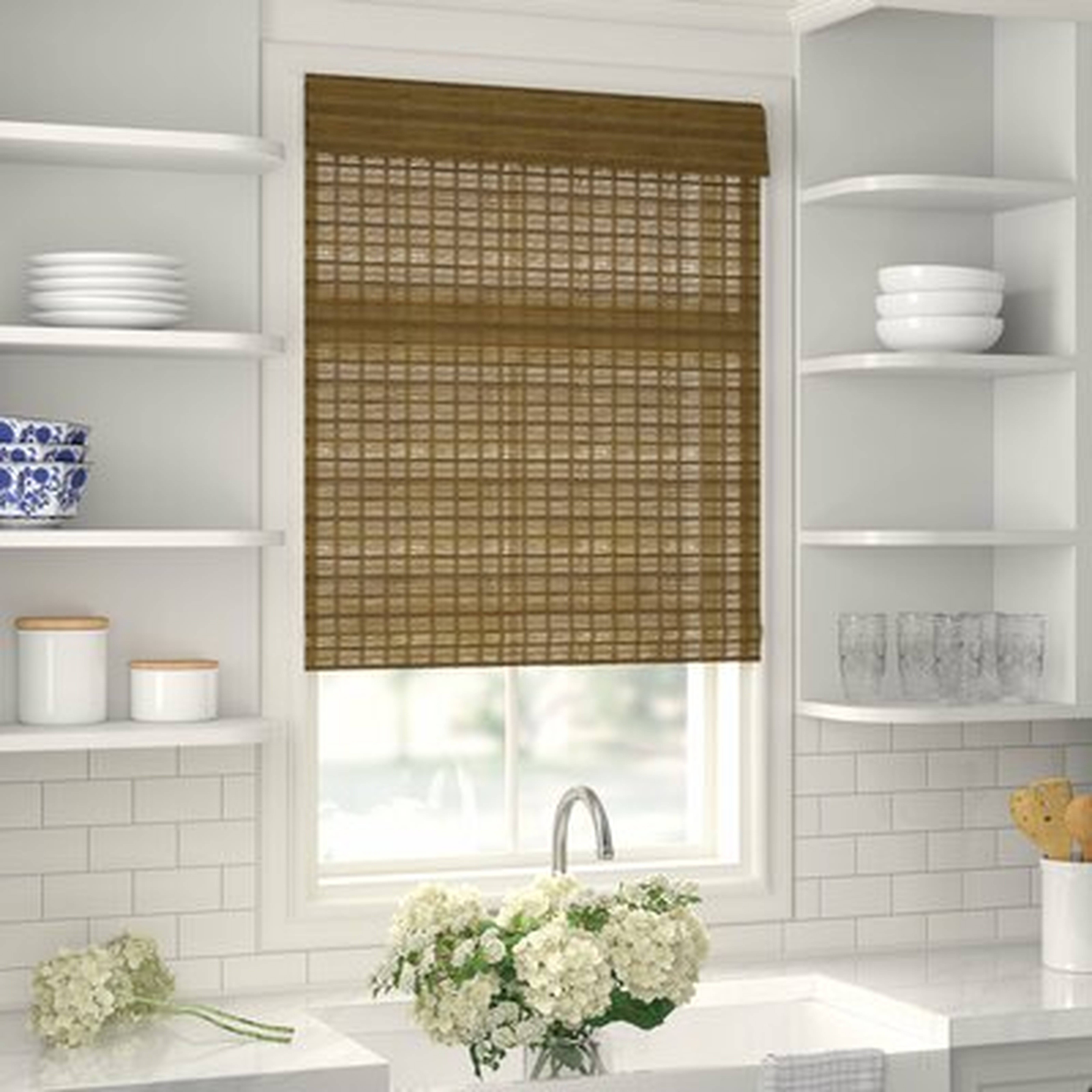 Semi-Sheer Brown Roman Shade - Wayfair