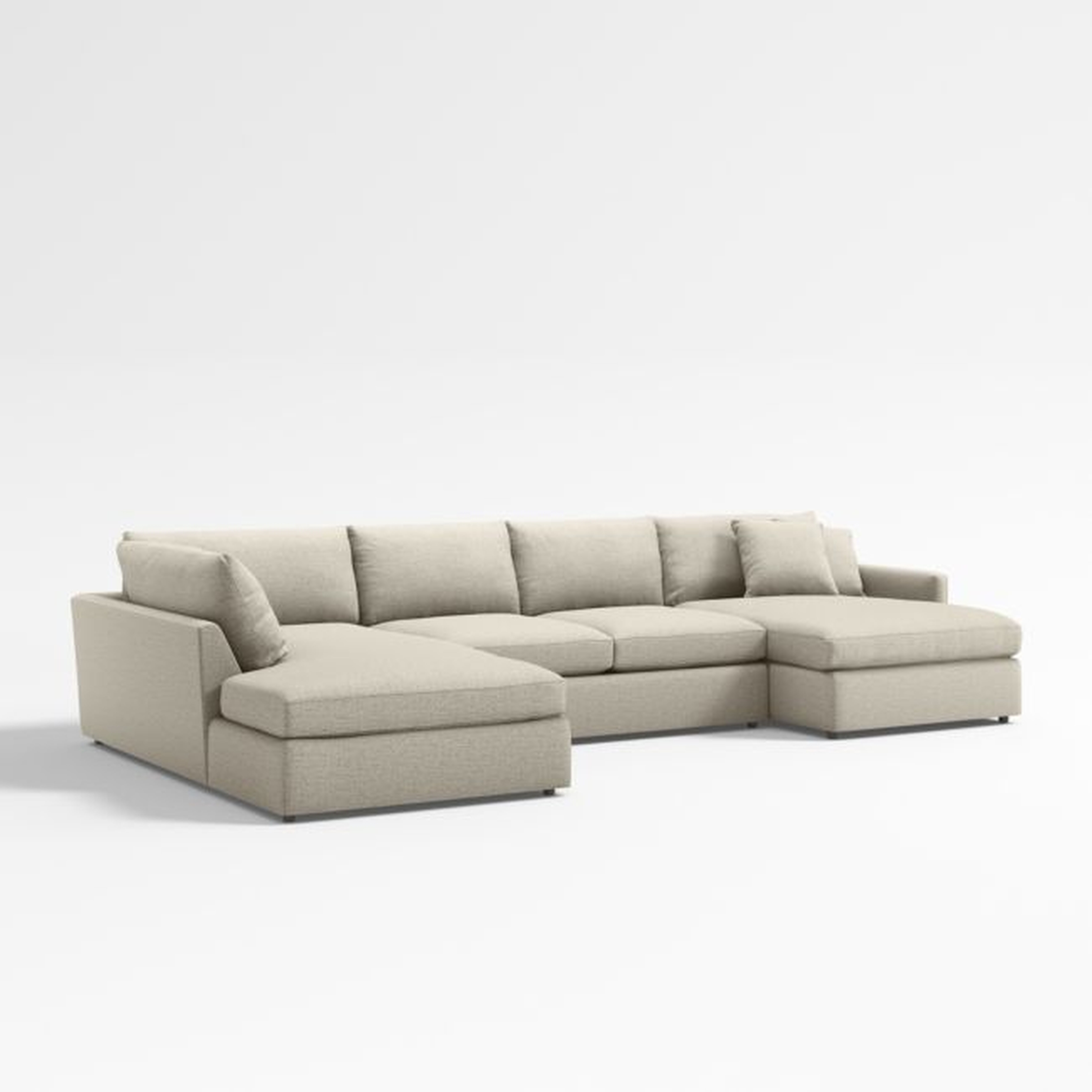 Lounge Deep 3-Piece U-Shaped Sectional Sofa with Left-Arm Corner Bumper - Crate and Barrel