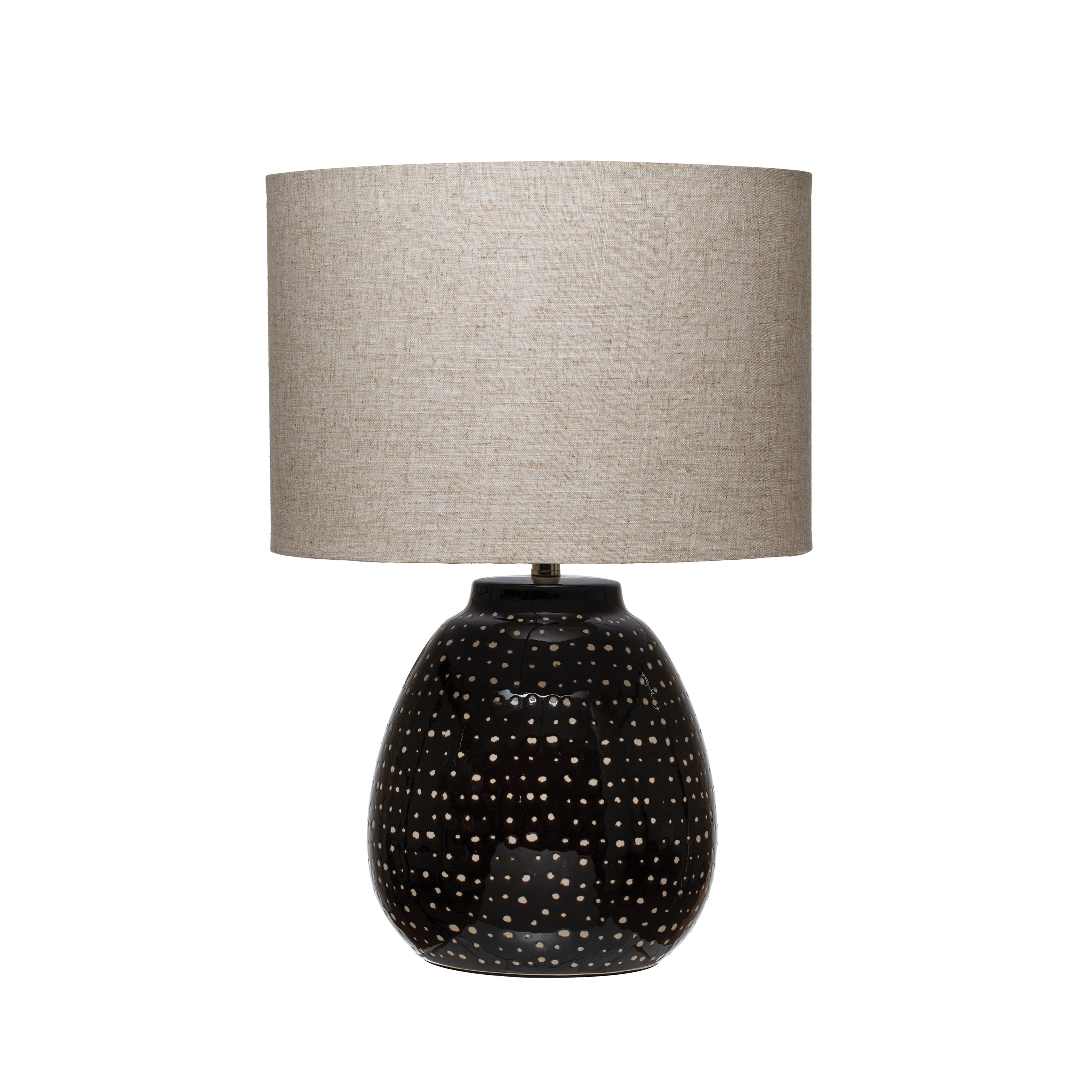 Stoneware Table Lamp, Black & White - Creative Co-Op