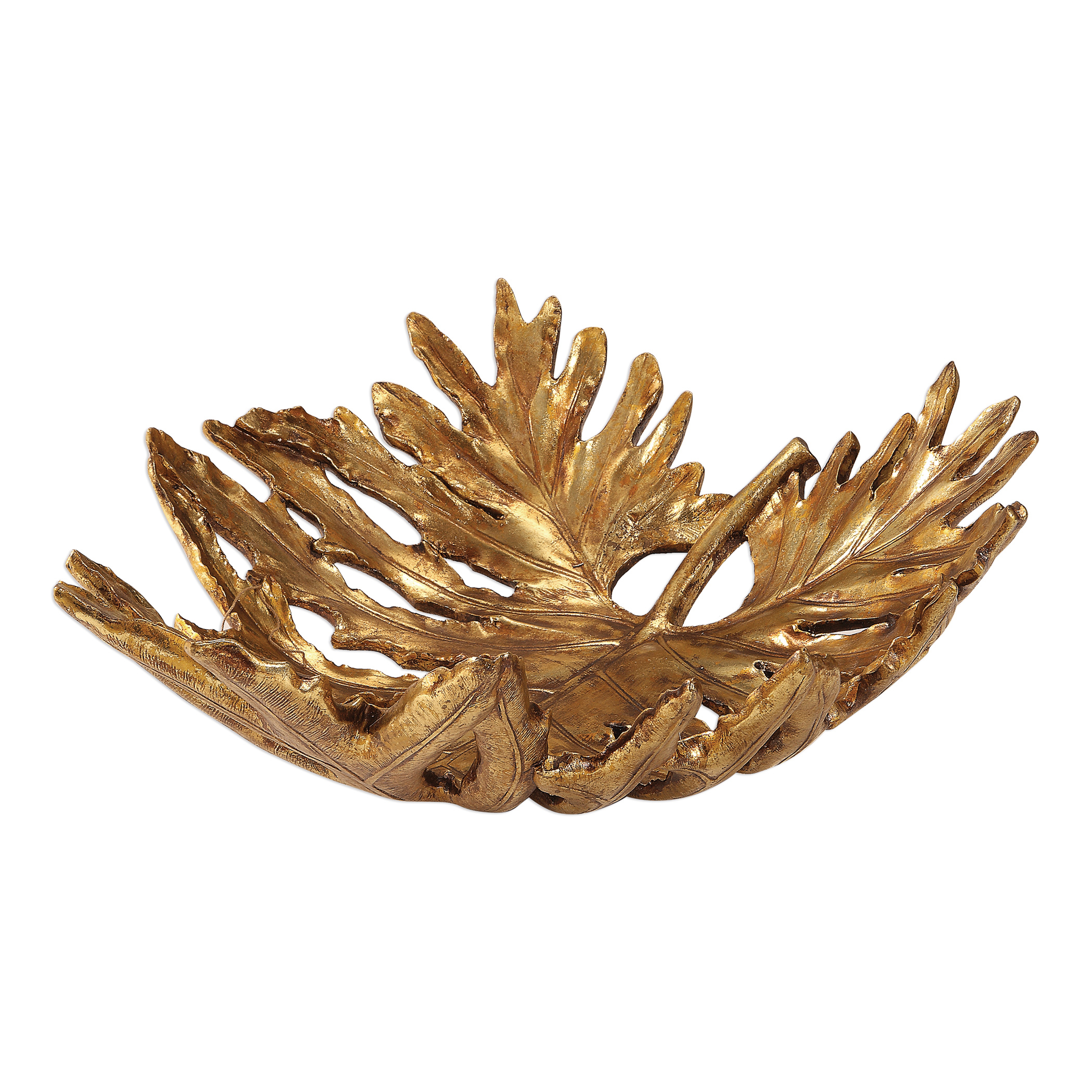 Oak Leaf Metallic Gold Bowl - Hudsonhill Foundry