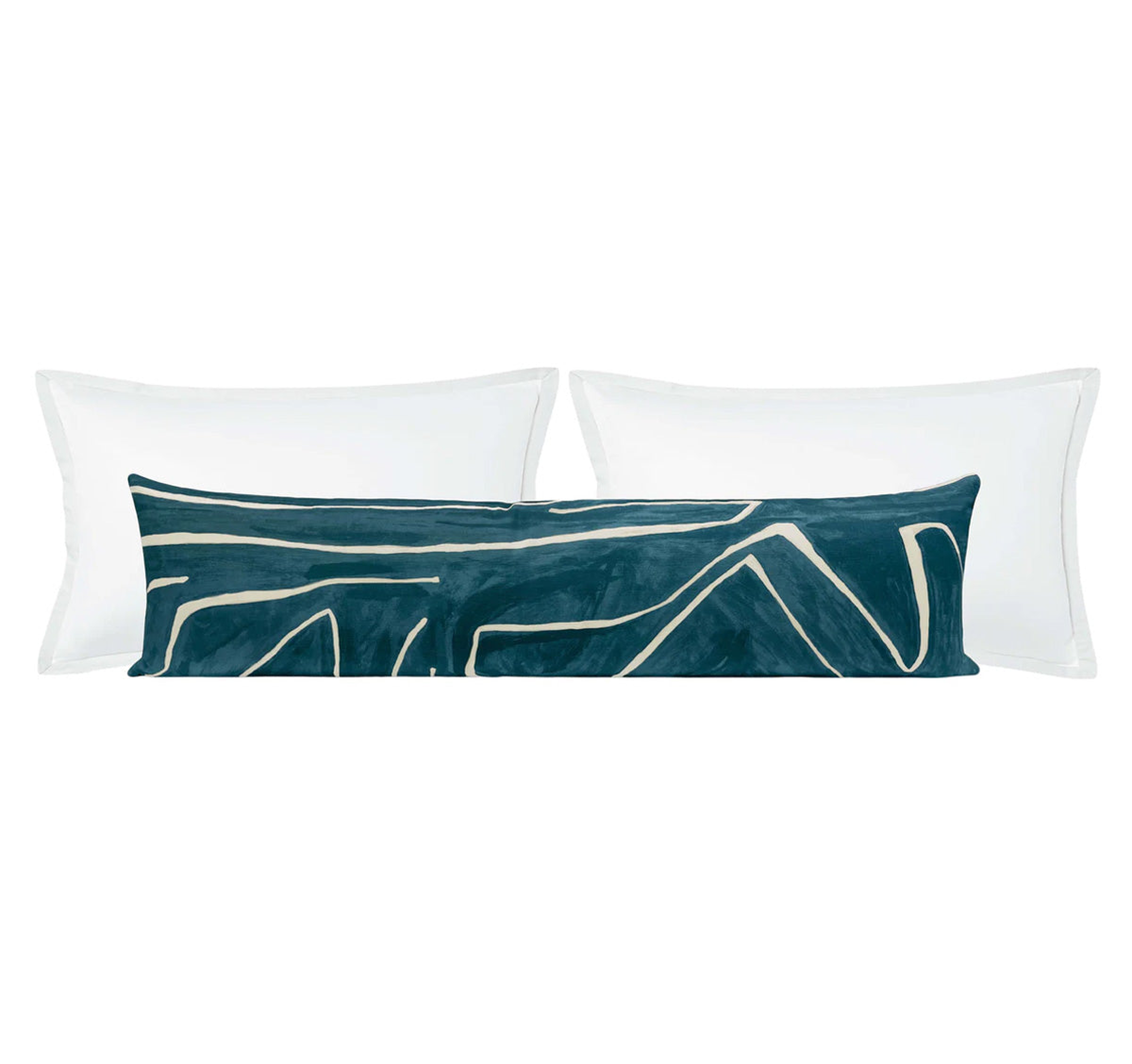 THE XL LUMBAR :: GRAFFITO // TEAL + PEARL | KELLY WEARSTLER - 14" X 48" - Little Design Company
