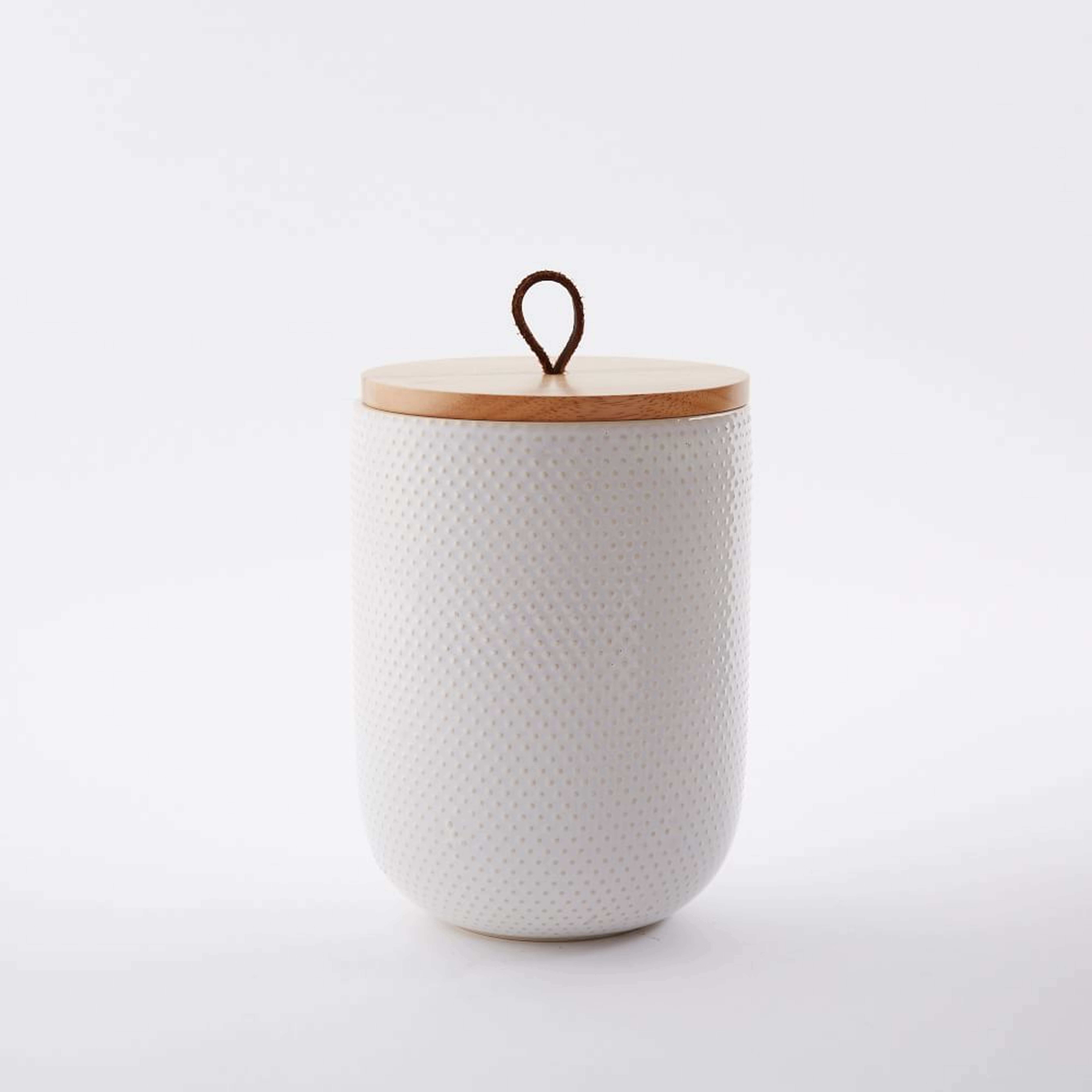 Textured Kitchen Cannister, Tall, White Dots - West Elm