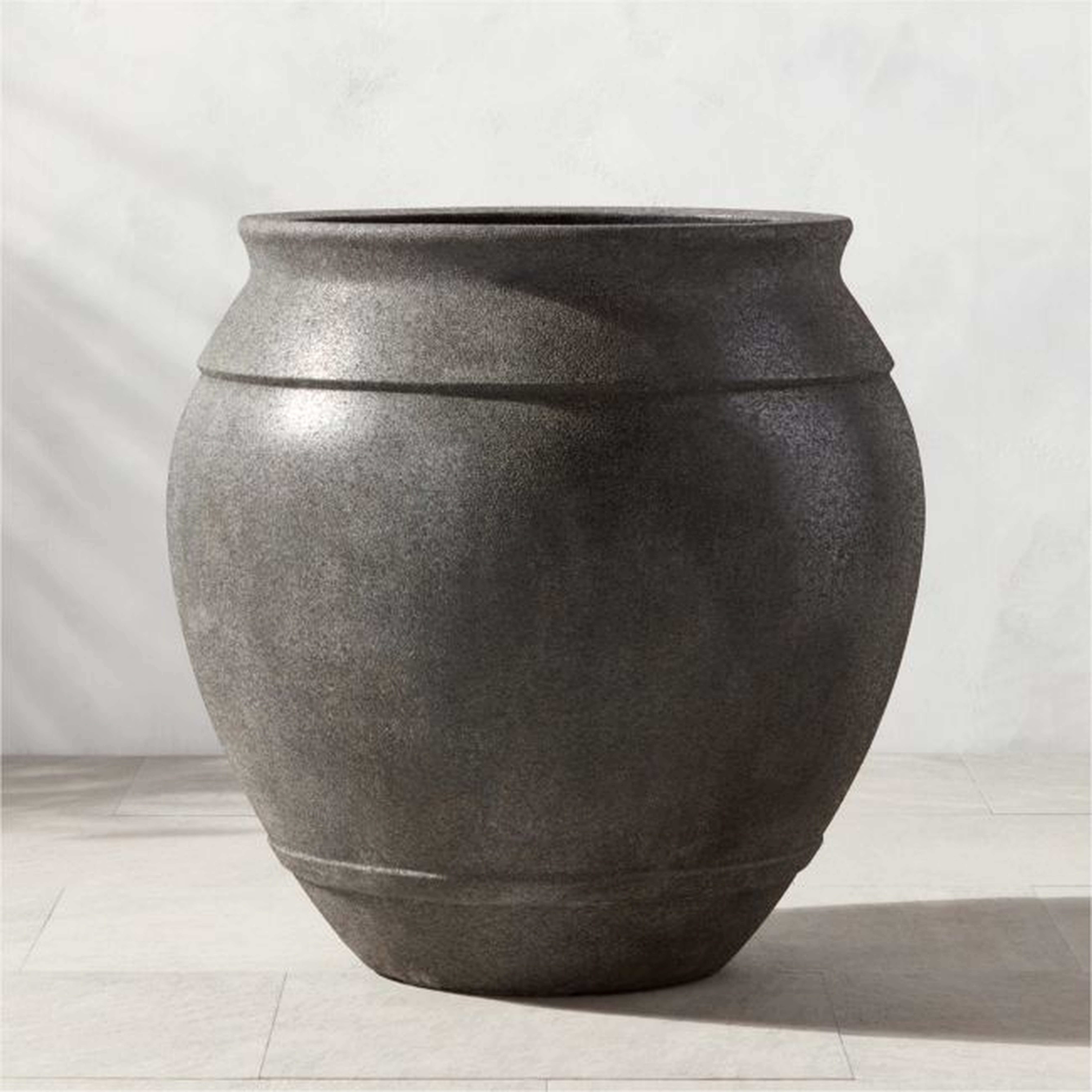 Belly Charcoal Grey Stone Outdoor Planter XXL - CB2