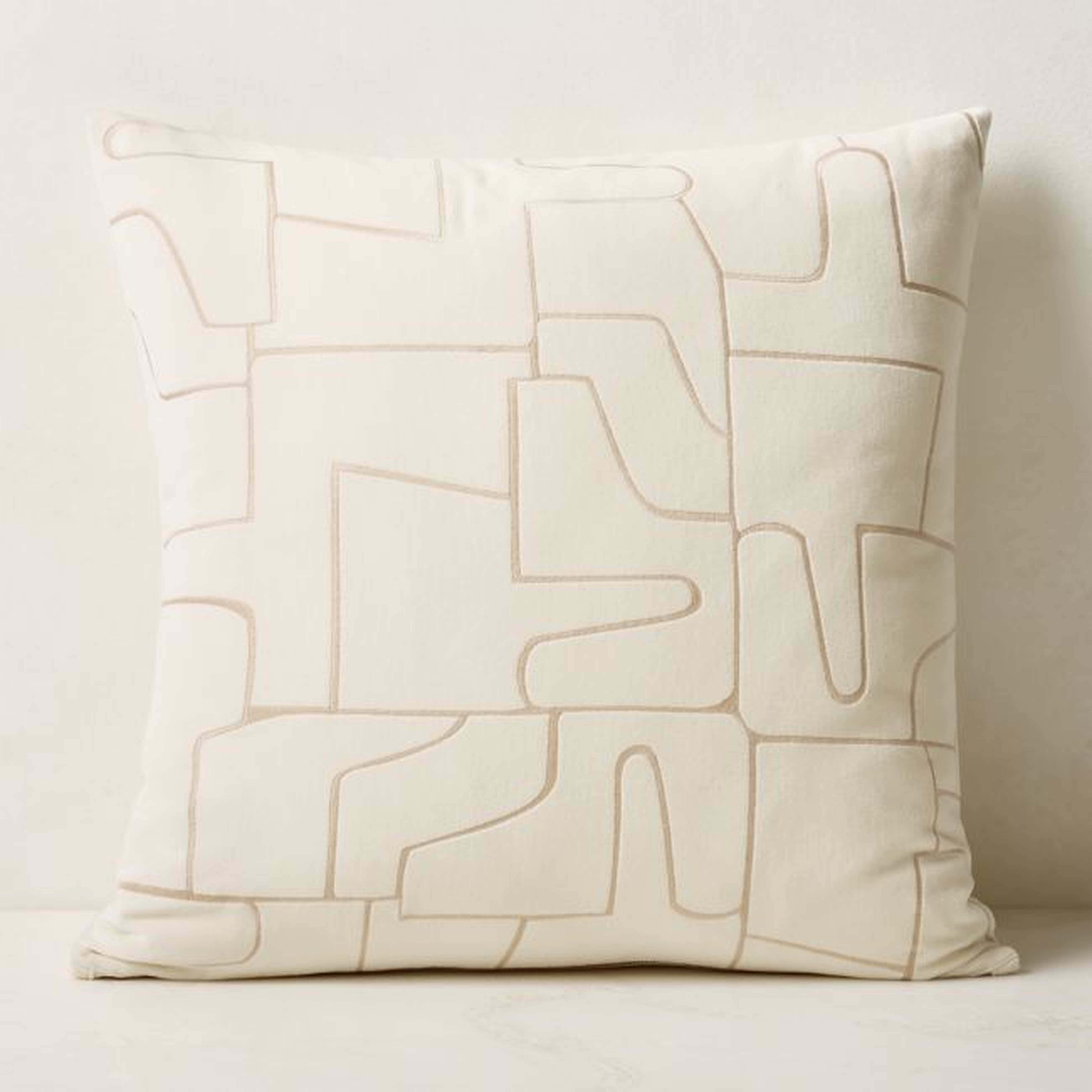 Arabella White Velvet Throw Pillow with Down-Alternative Insert 23"x23" - CB2