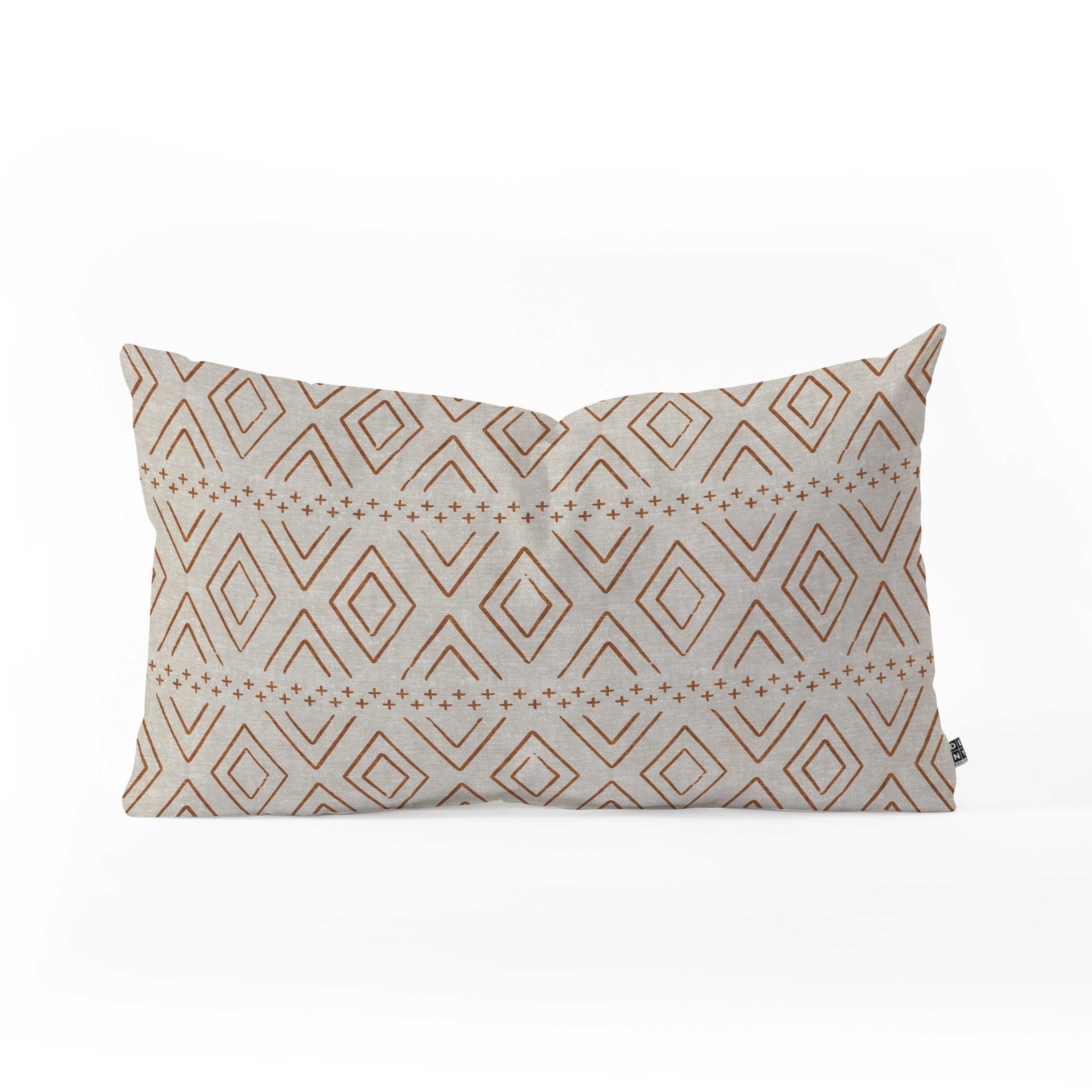 Farmhouse Diamonds Rust by Little Arrow Design Co - Oblong Throw Pillow 26" x 16" - Deny Designs