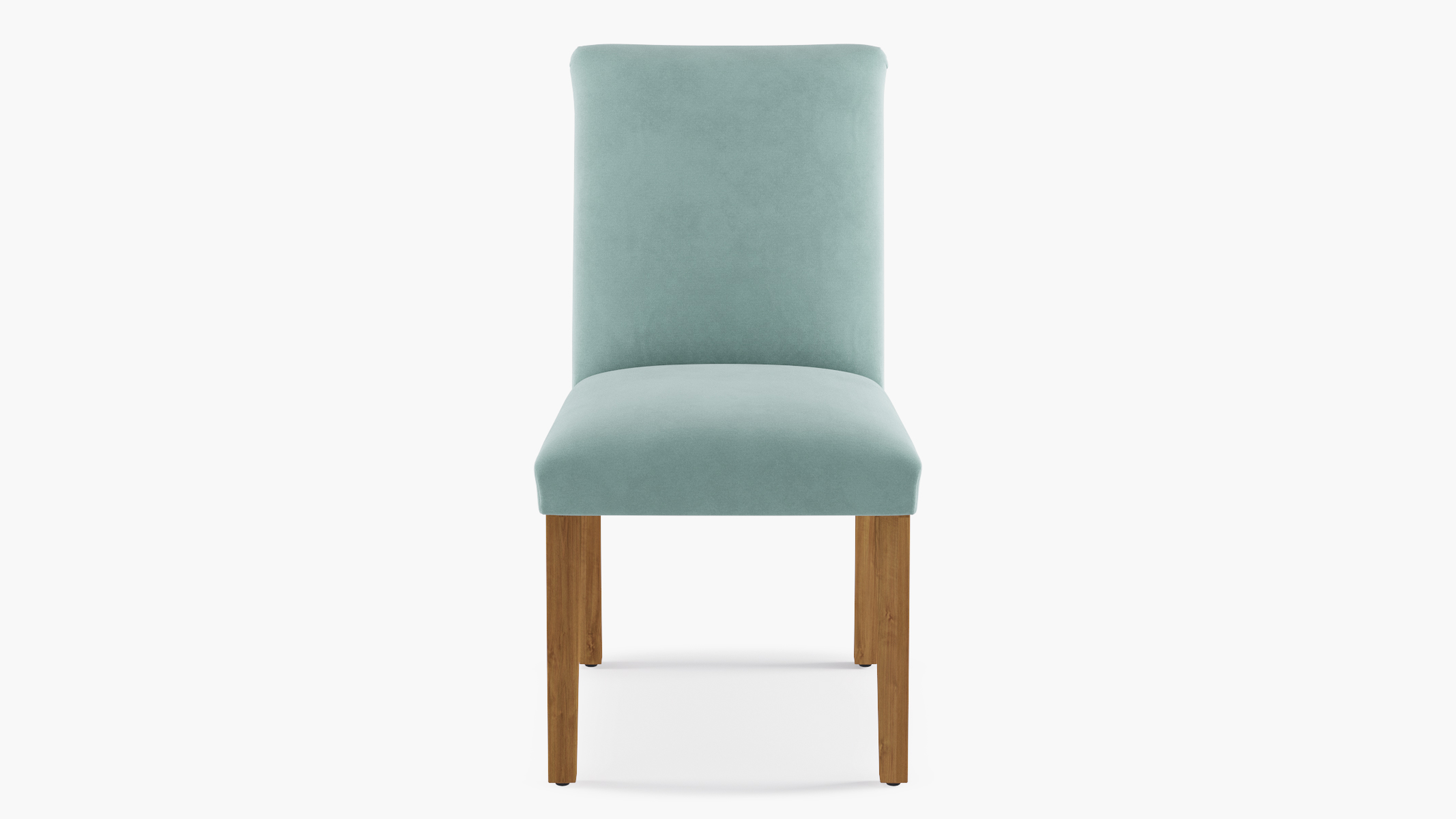Classic Dining Chair, Aqua Velvet, Natural - The Inside