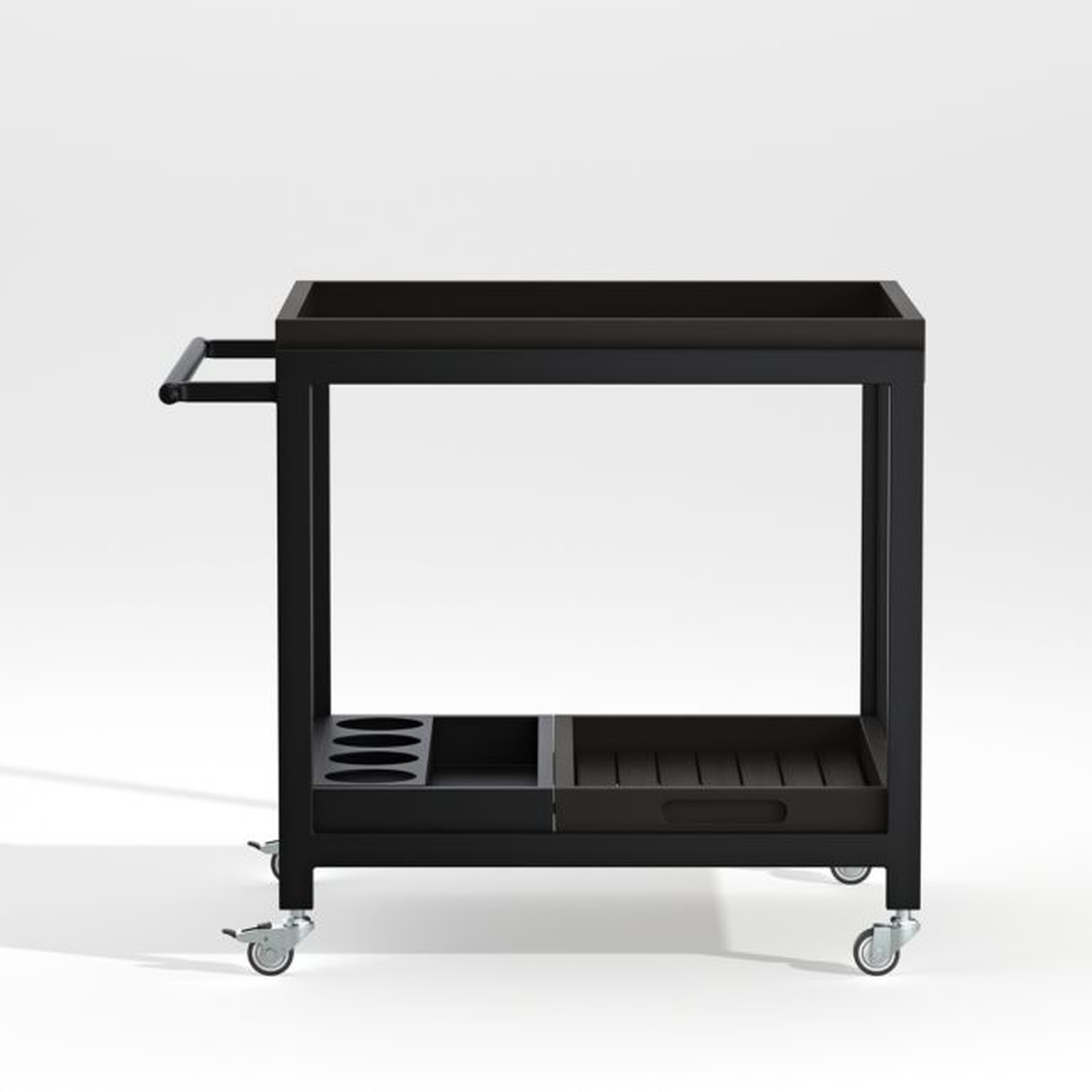 Alfresco Black Outdoor Storage Cart with Casters - Crate and Barrel