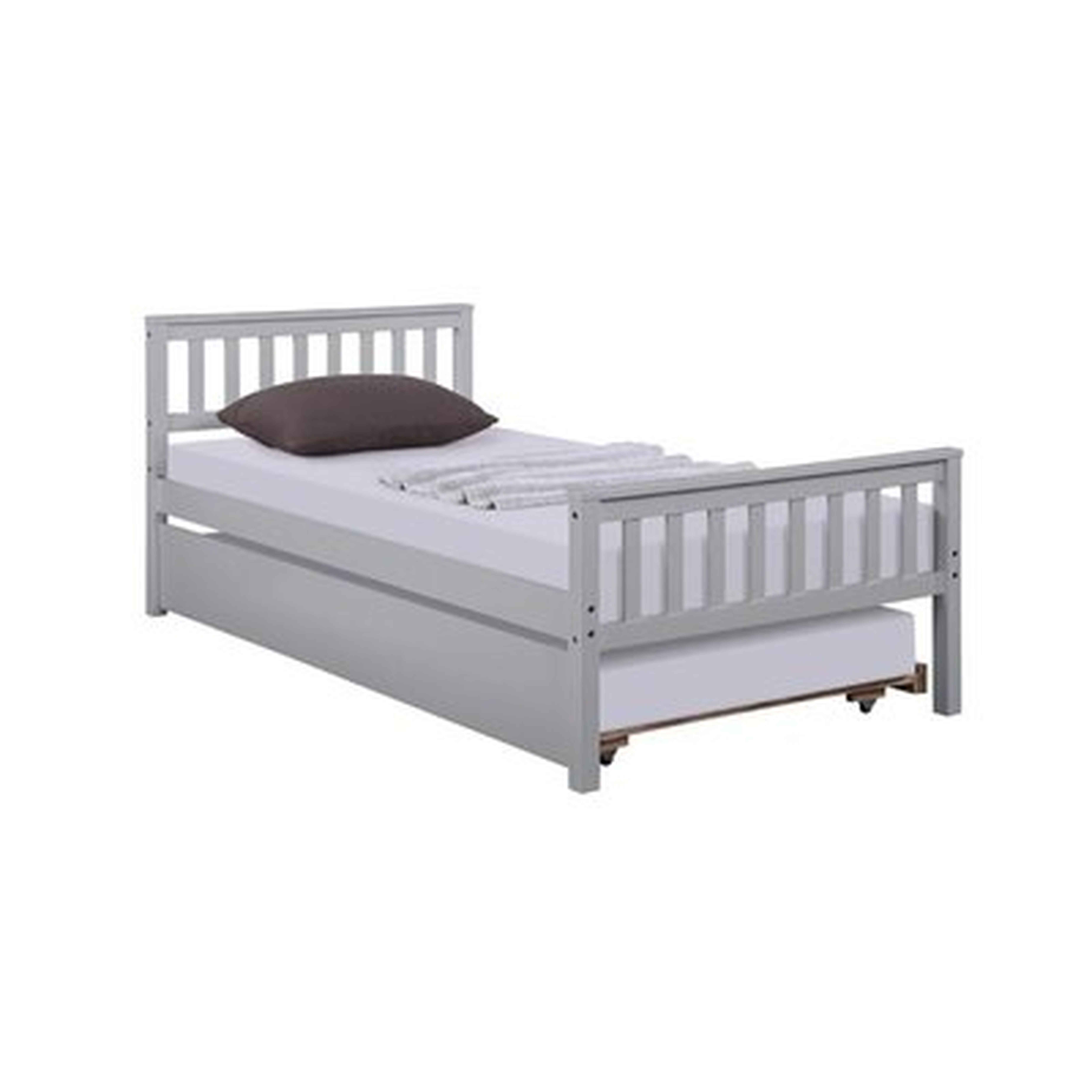 Twin Bed Frame With Trundle,Grey - Wayfair