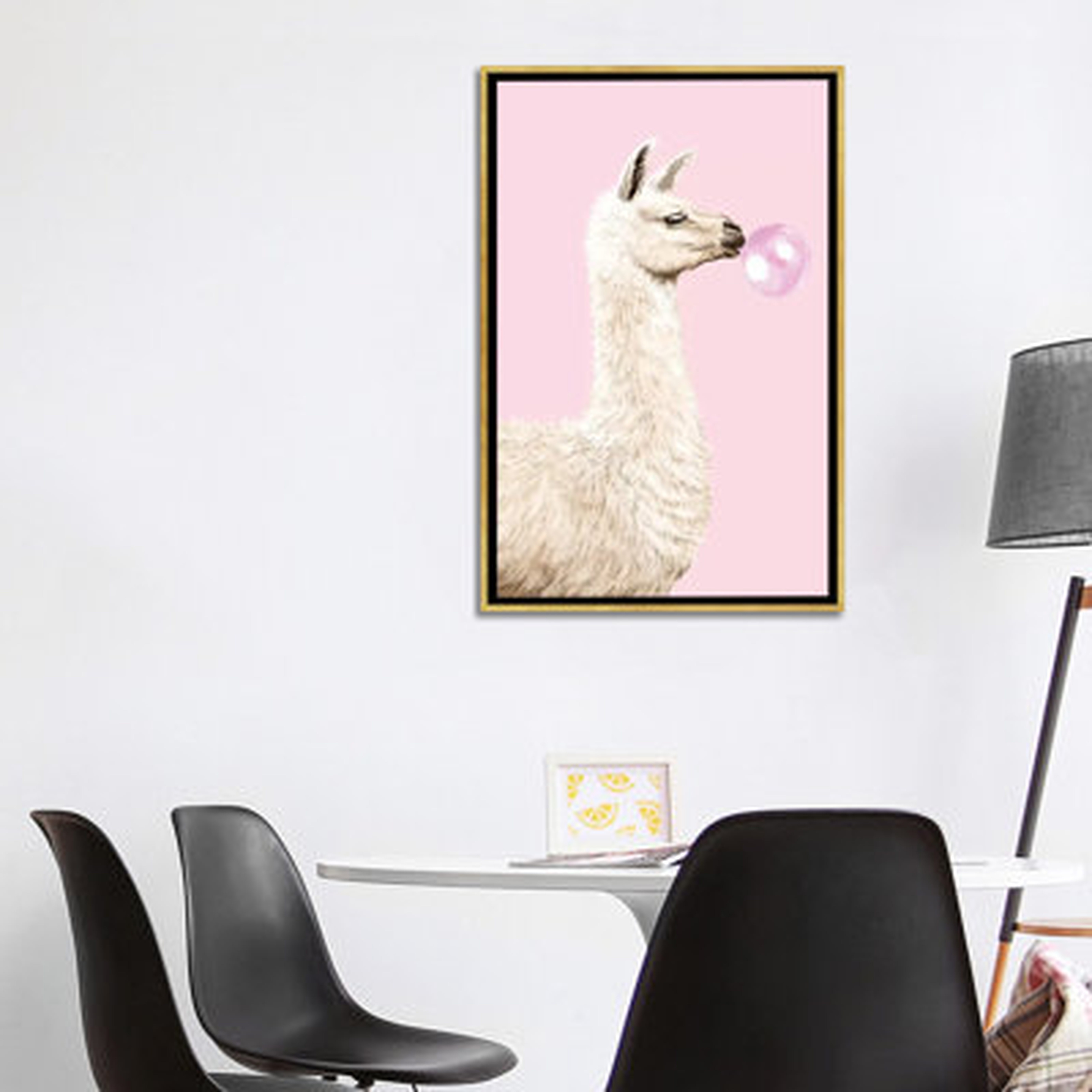 Playful Llama Chewing Bubble Gum Art - Wayfair