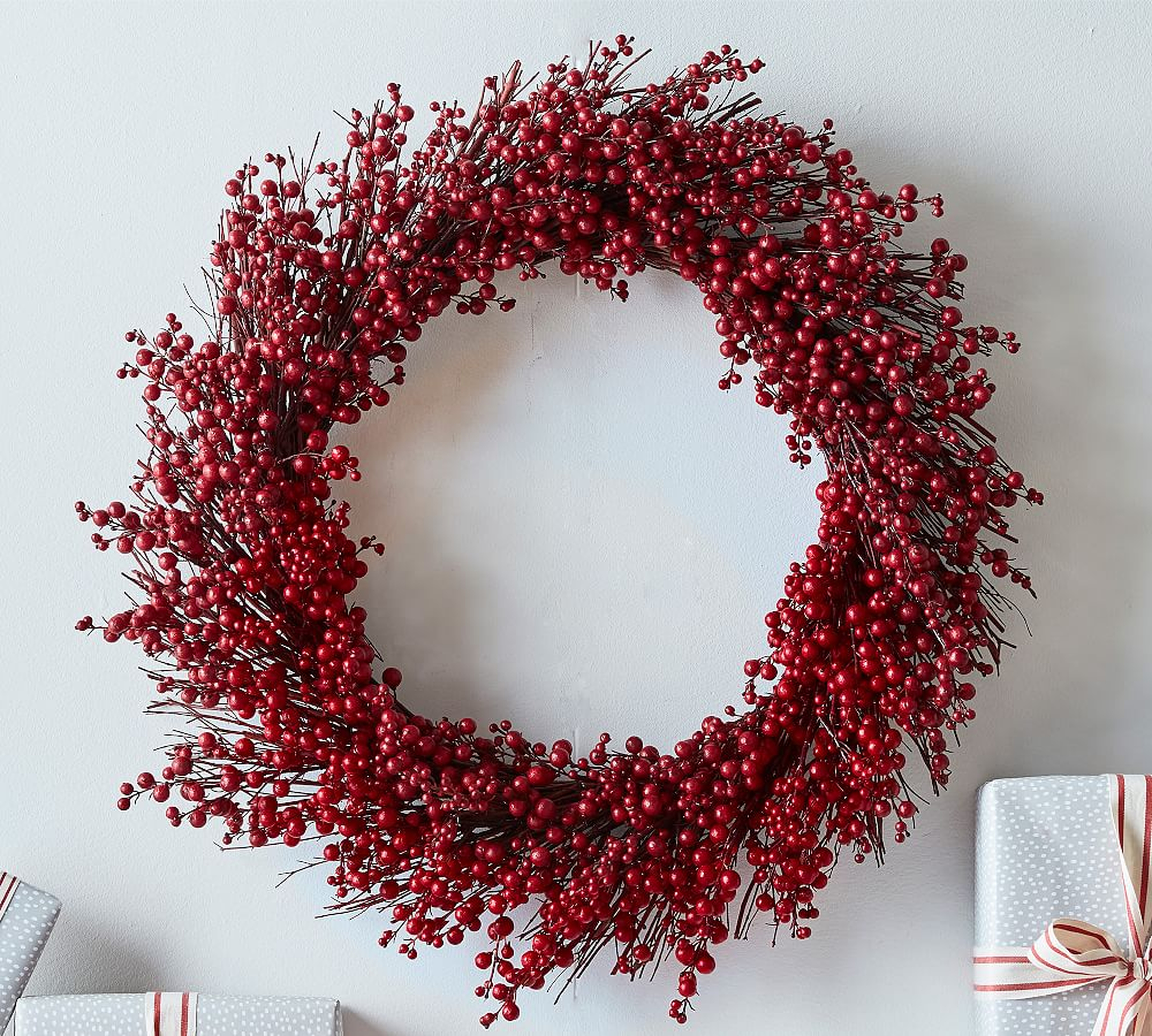 Faux Red Berry Wreath, 27"D - Pottery Barn
