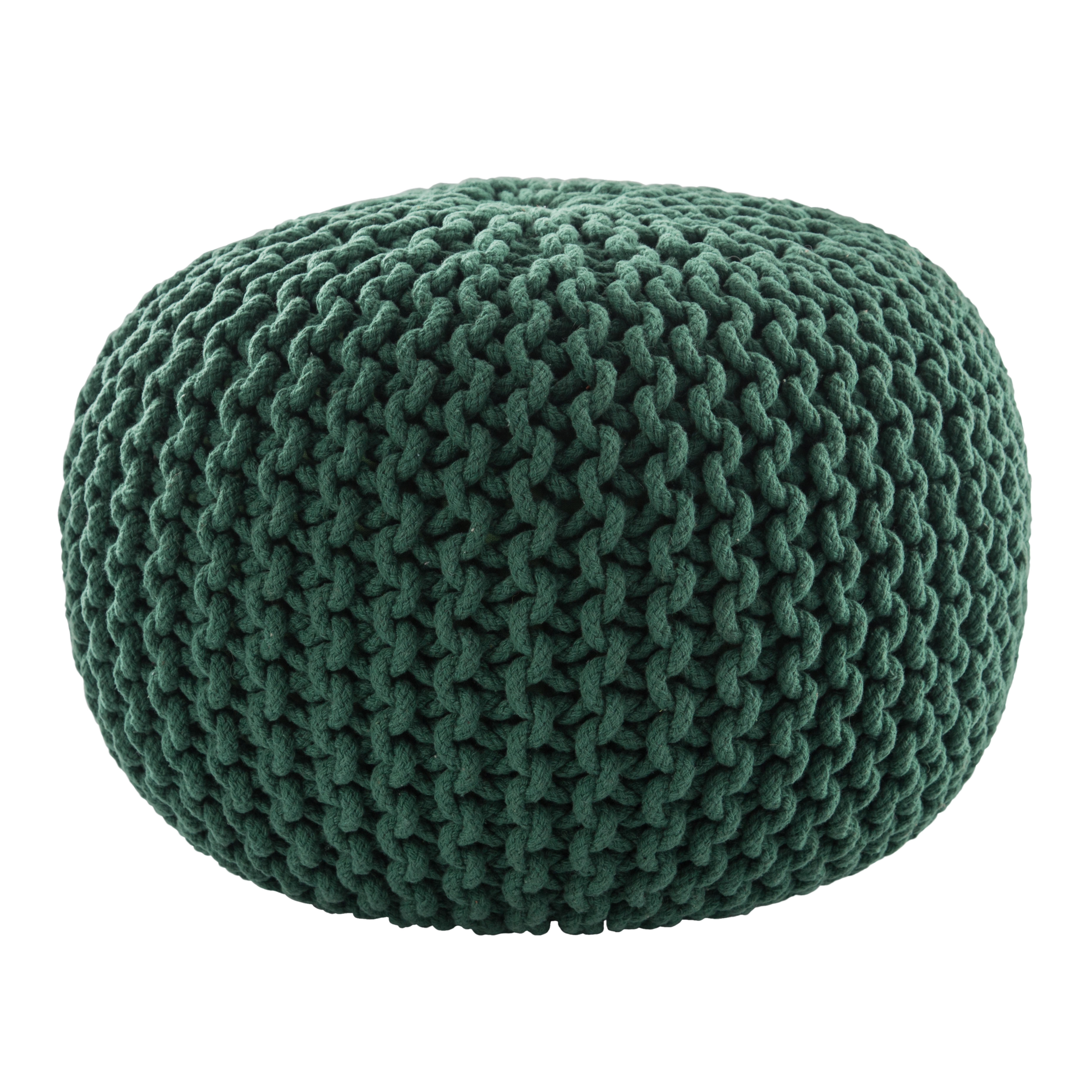 Spectrum Pouf, Textured Forest Green - Collective Weavers