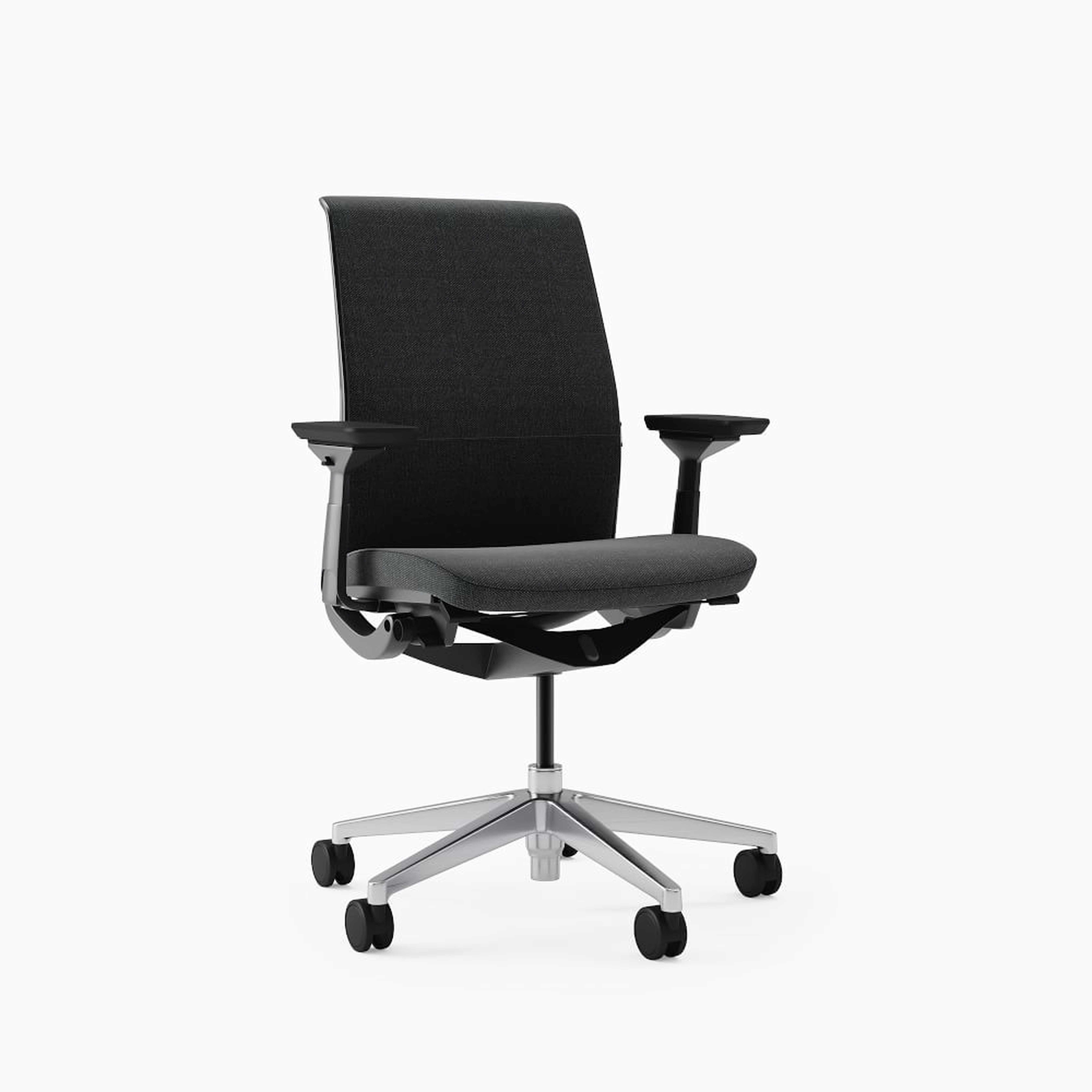 Steelcase Think HA Armed Task Chair, Hard Casters, Black Frame, Remix, Pebble - West Elm