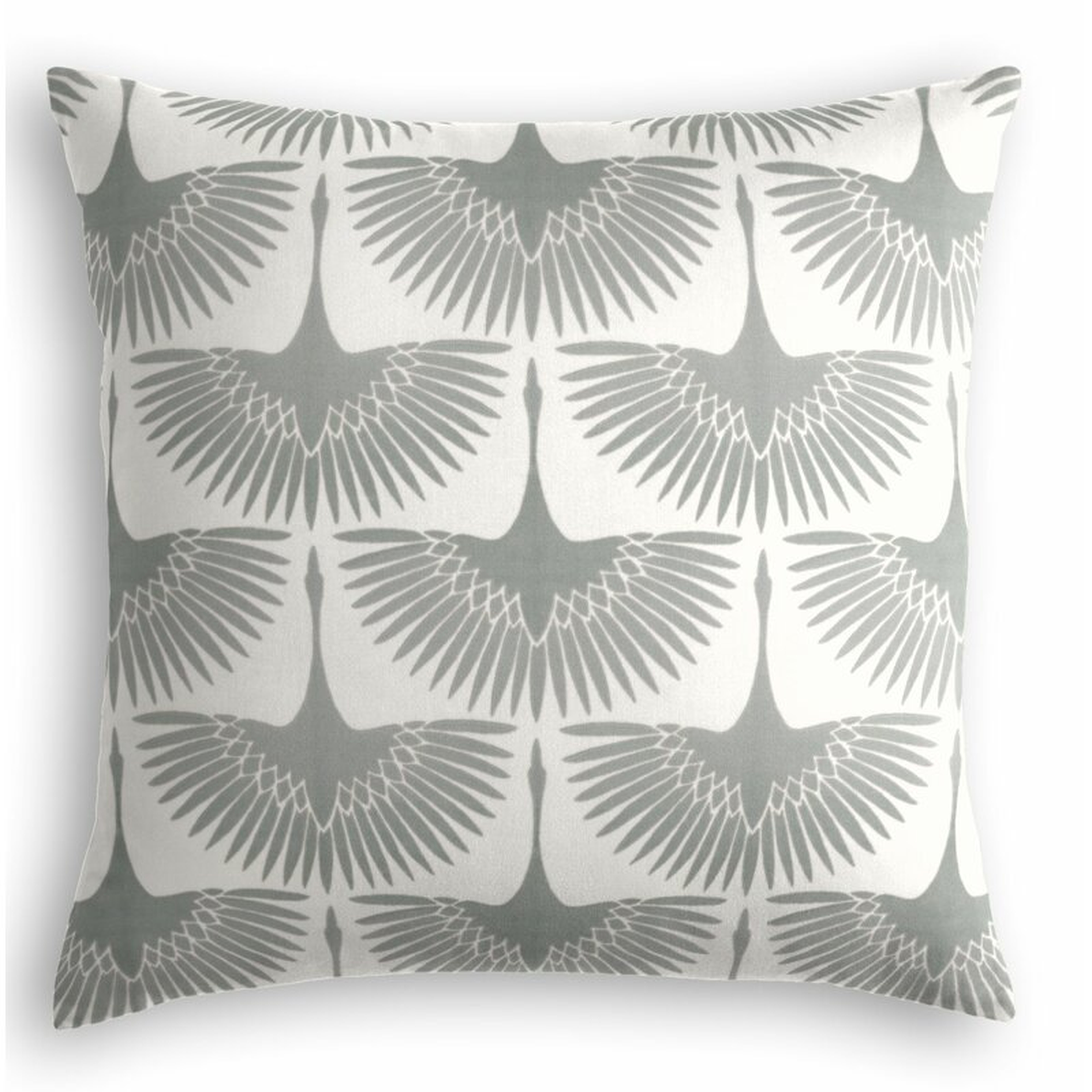 Loom Decor Flocked Bird Cotton Down Animal Print Throw Pillow Size: 22" x 22", Color: Gray - Perigold