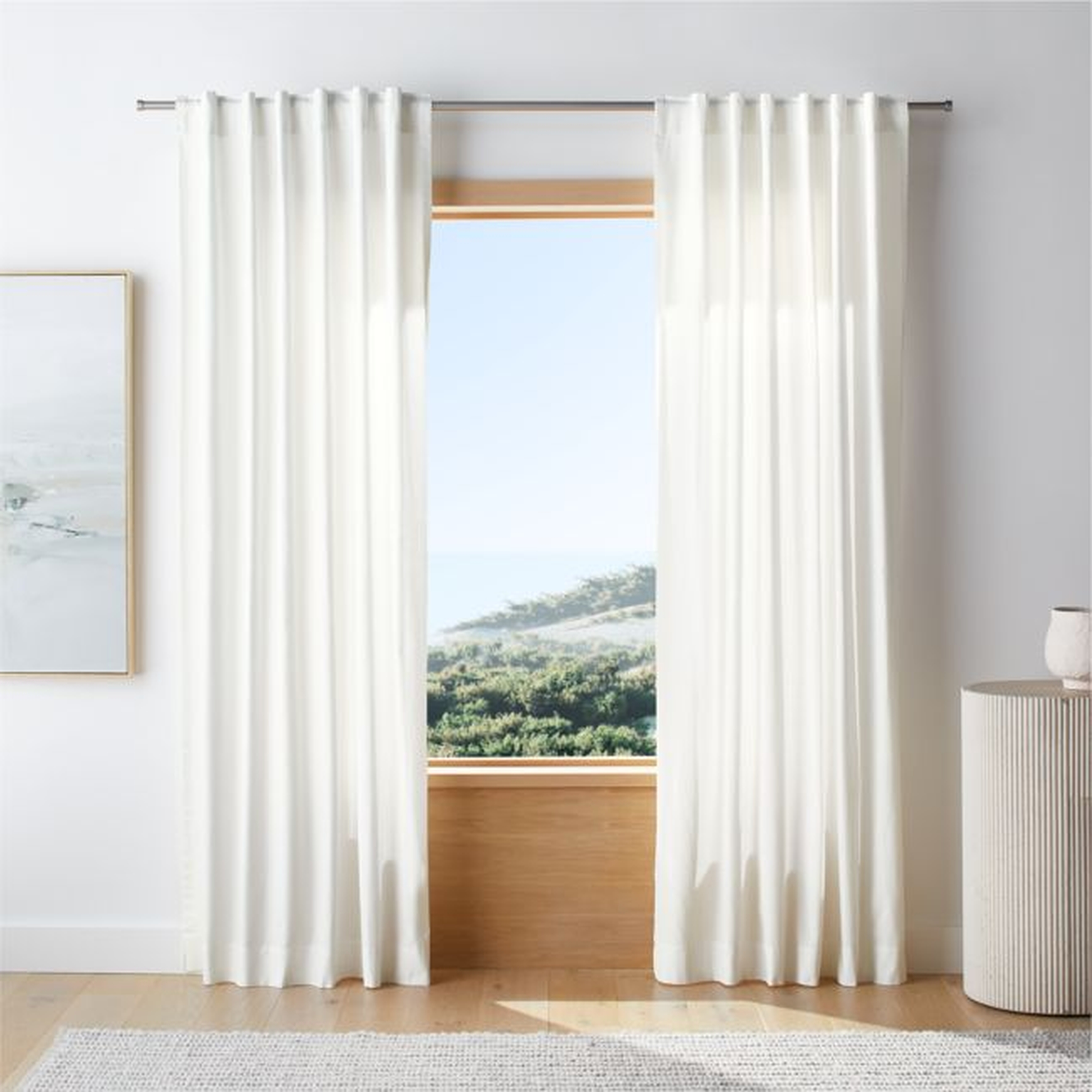 Organic Cotton Crisp White Window Curtain Panel 52"x84" - Crate and Barrel