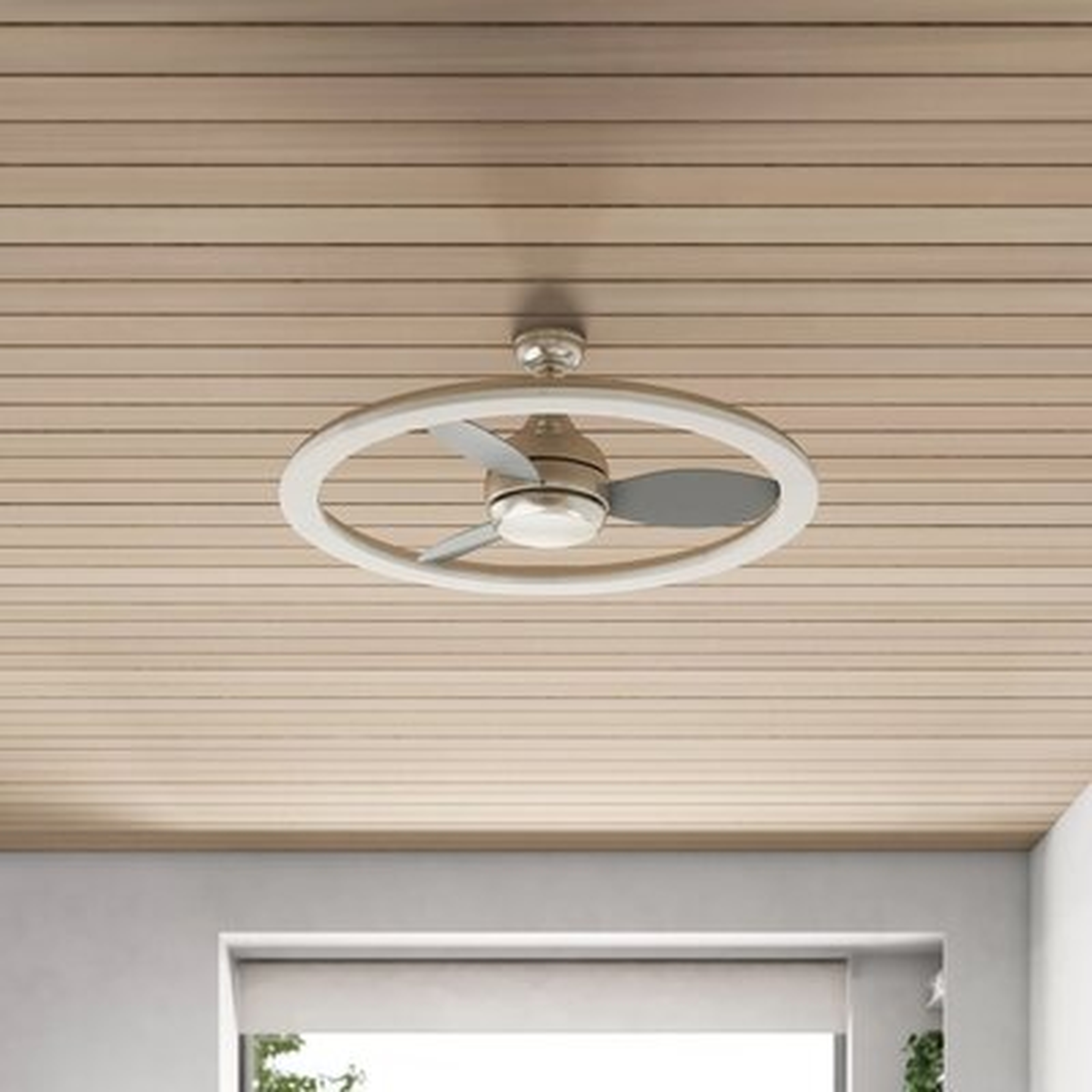 39.37" Parryville 3 - Blade LED Caged Ceiling Fan with Wall Control and Light Kit Included - AllModern