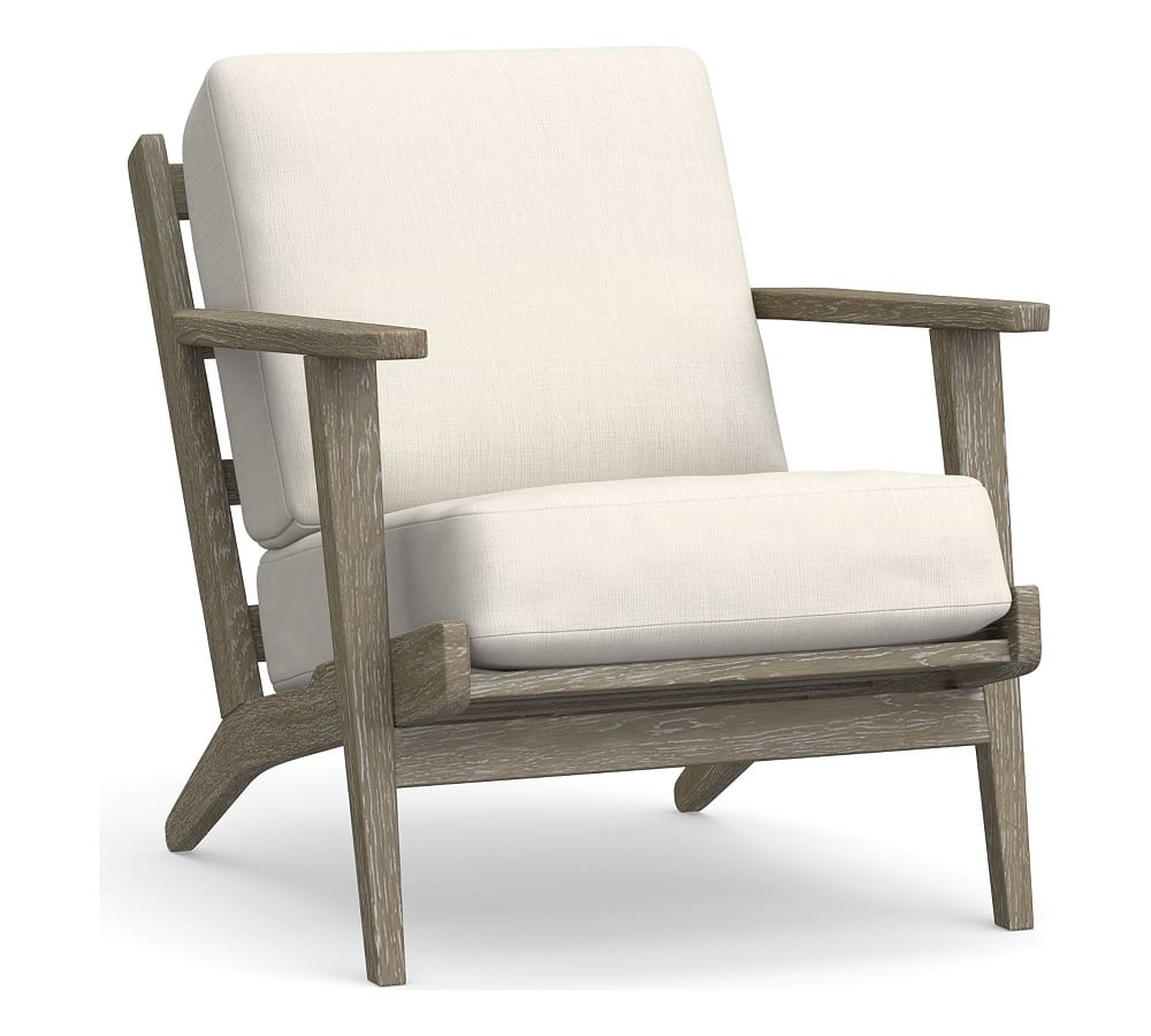 Raylan Lounge Chair Cushion, Sunbrella® Solid; Thatch Salt - Pottery Barn
