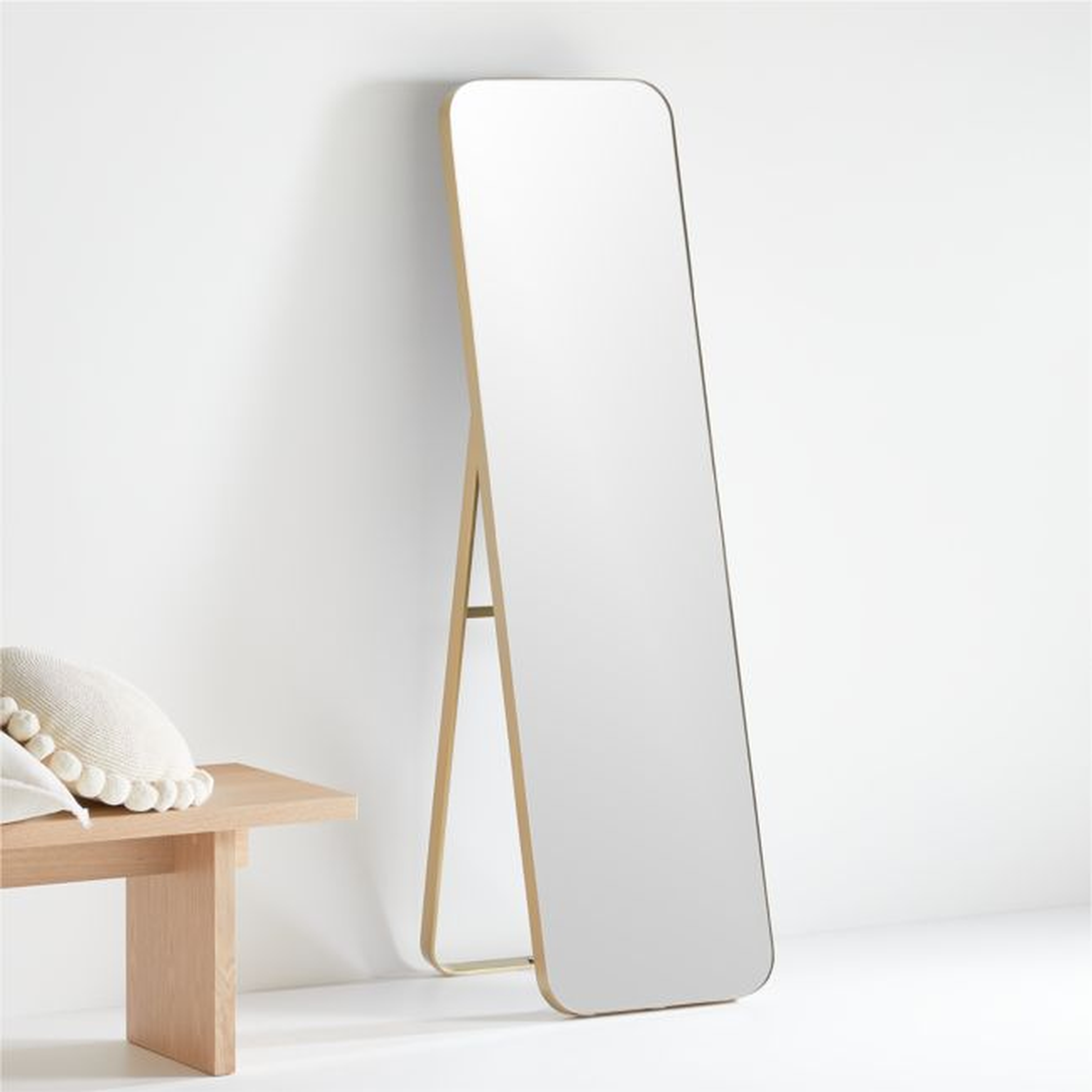 Edge Brass Standing Mirror - Crate and Barrel