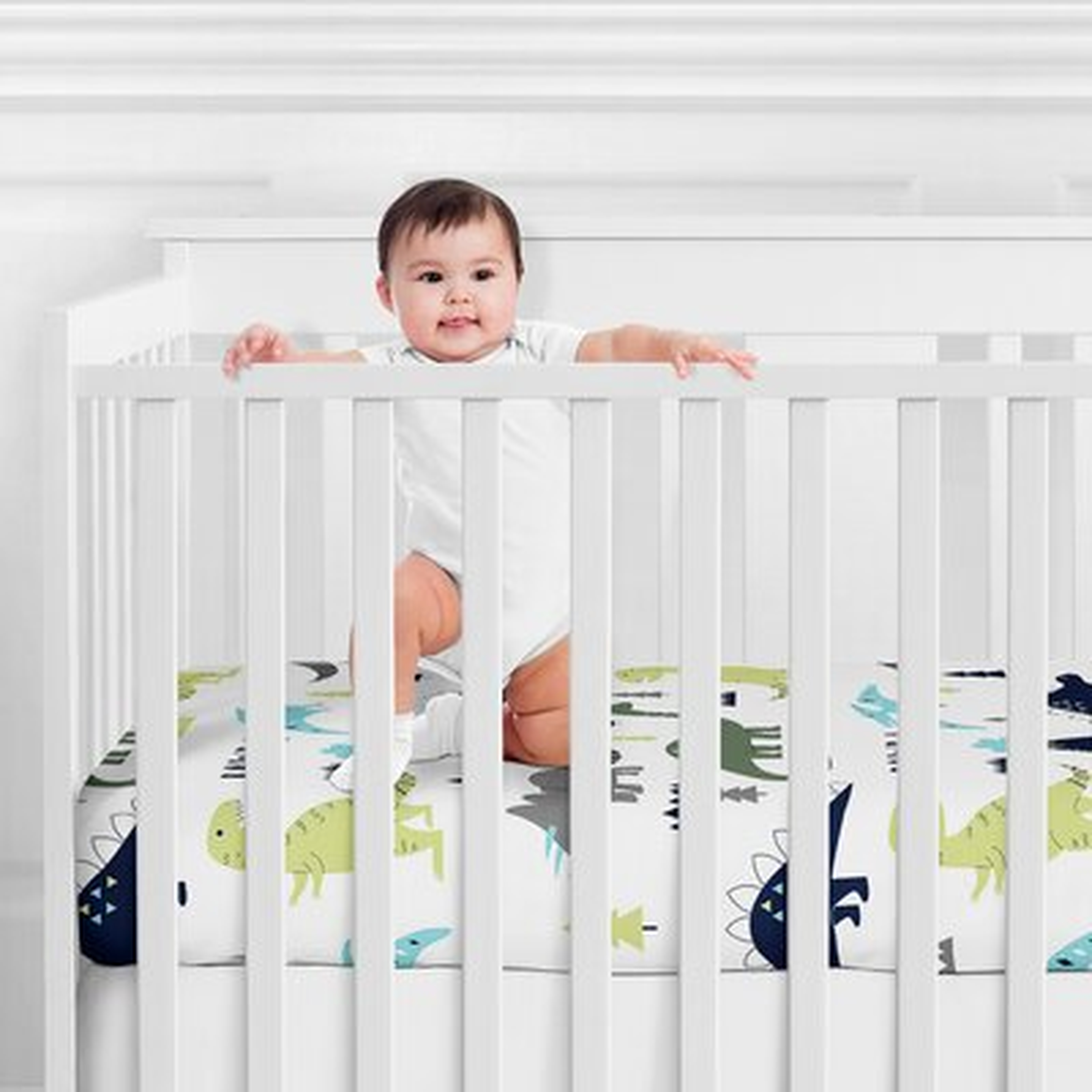 Mod Dinosaur Fitted Crib Sheet - Wayfair