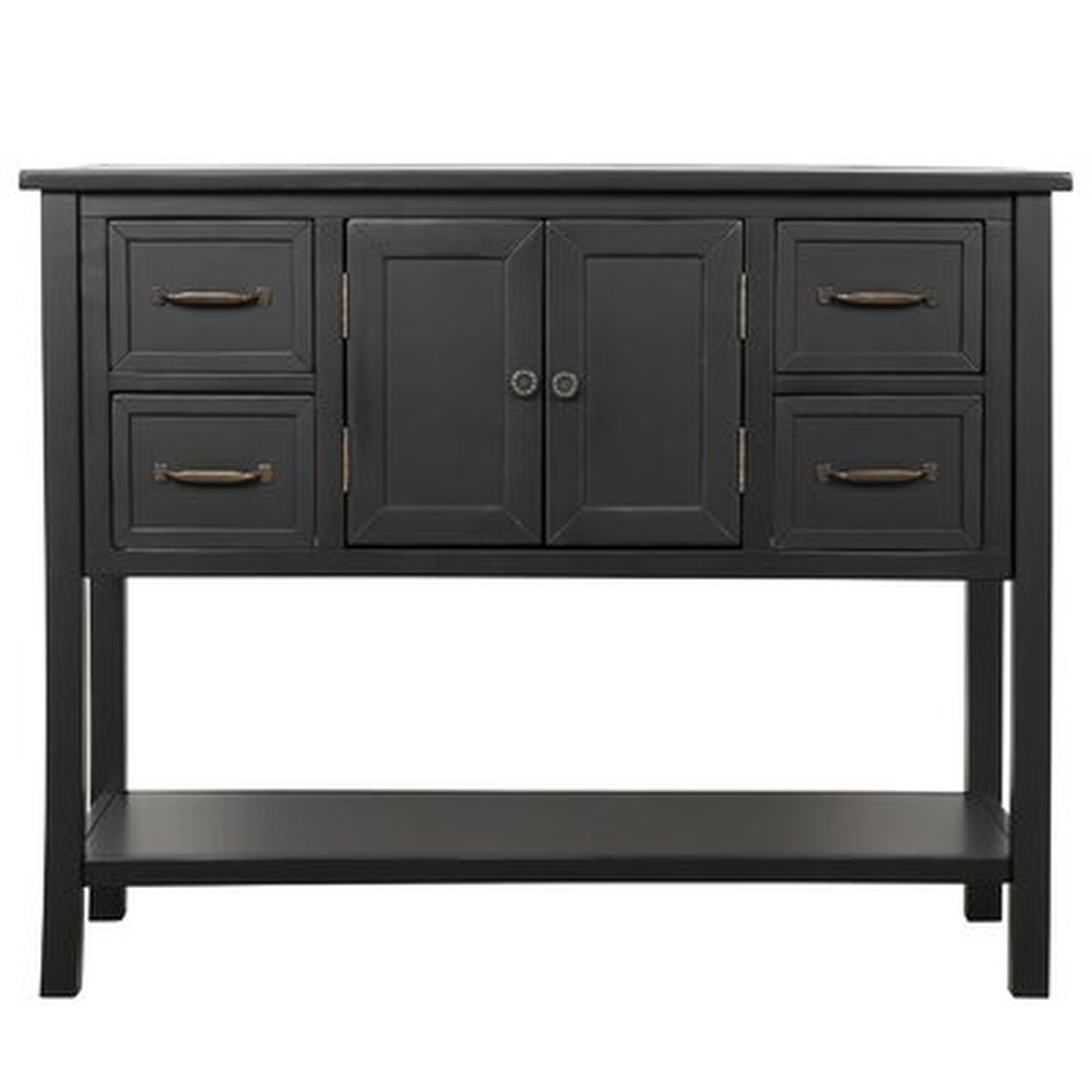 Console Table With 4 Drawers, 1 Cabinet And 1 Shelf - Wayfair
