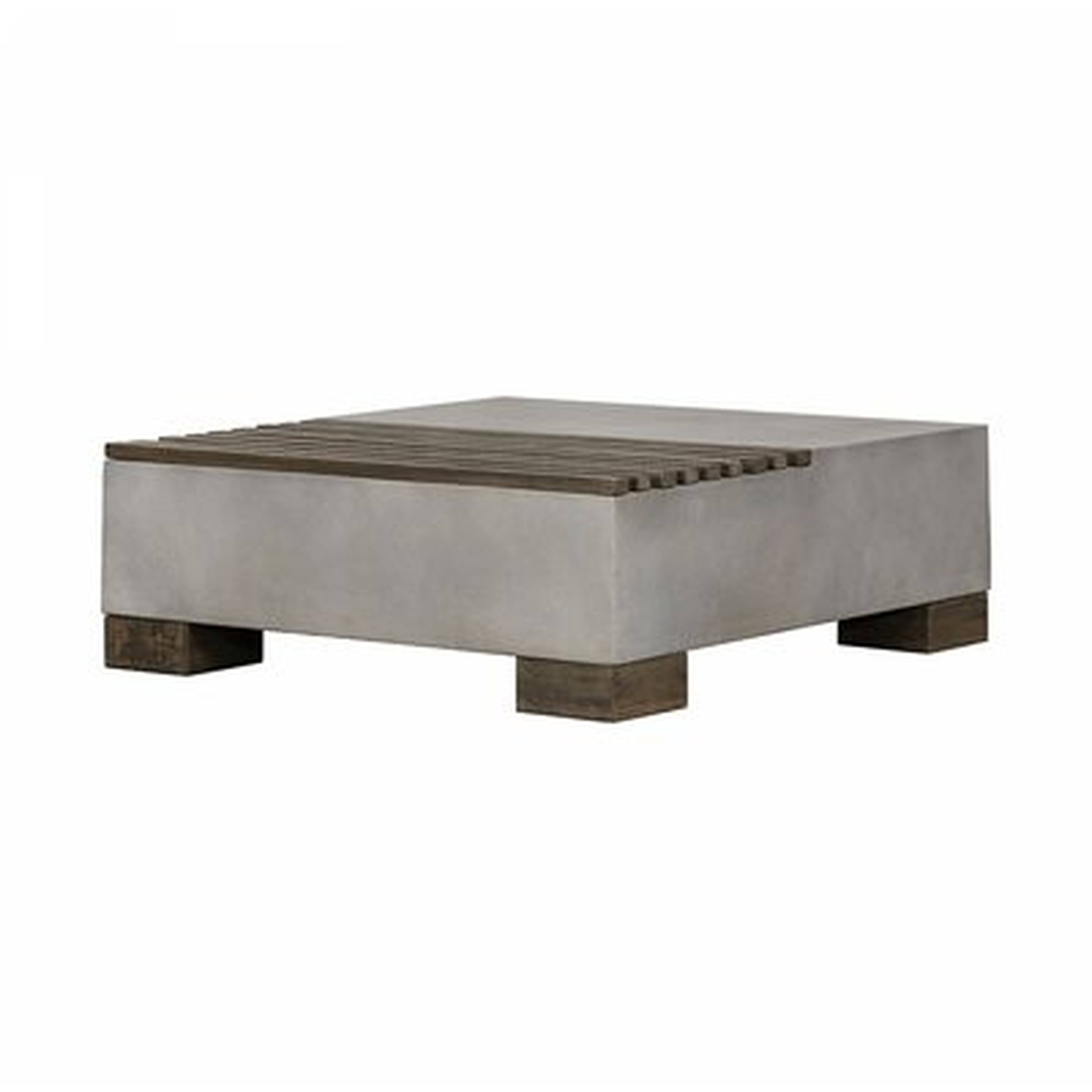 Delaware Modern Concrete & Acacia Square Coffee Table - Wayfair