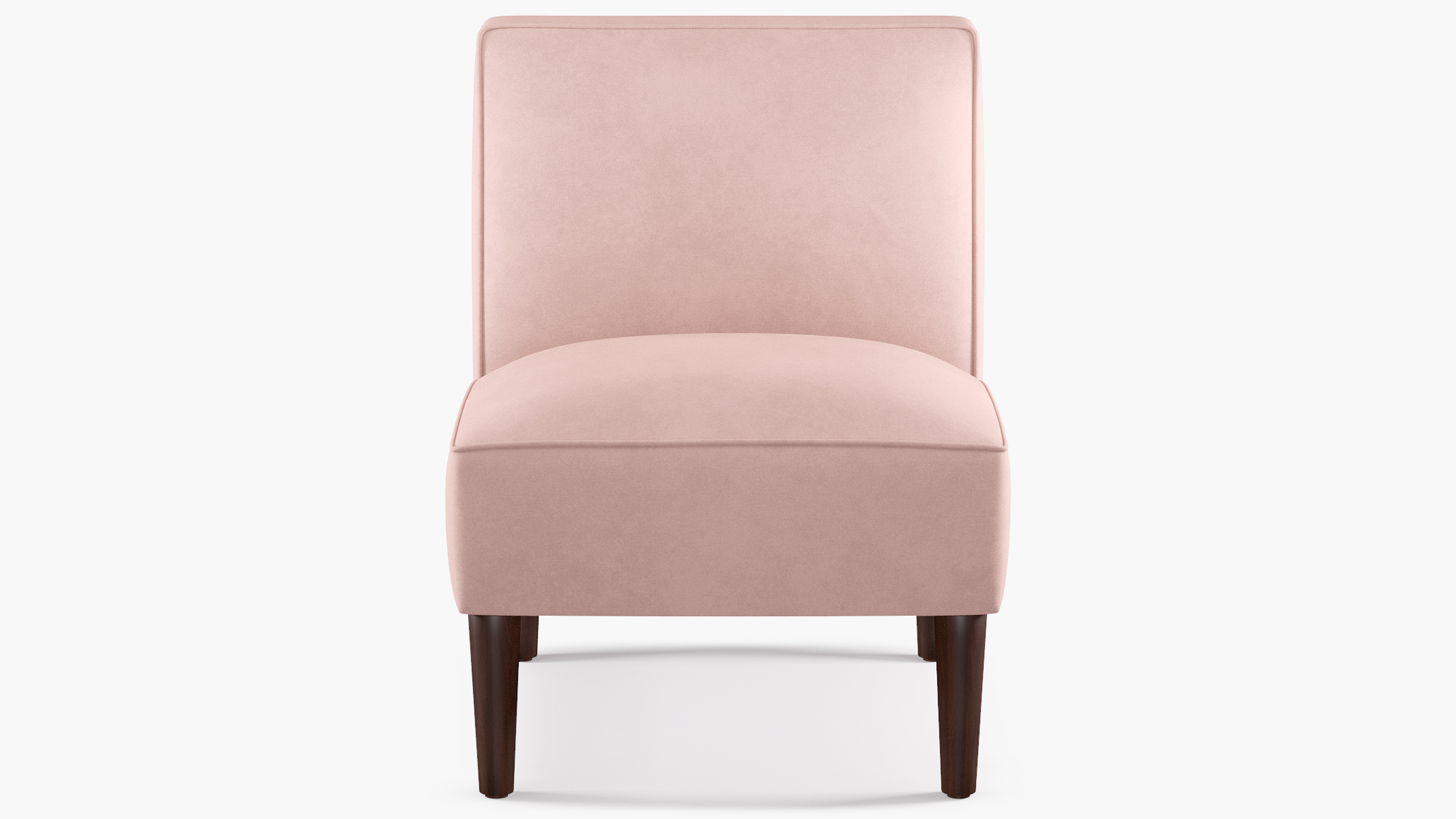 Mid-Century Accent Chair, Blush Velvet, Espresso - The Inside