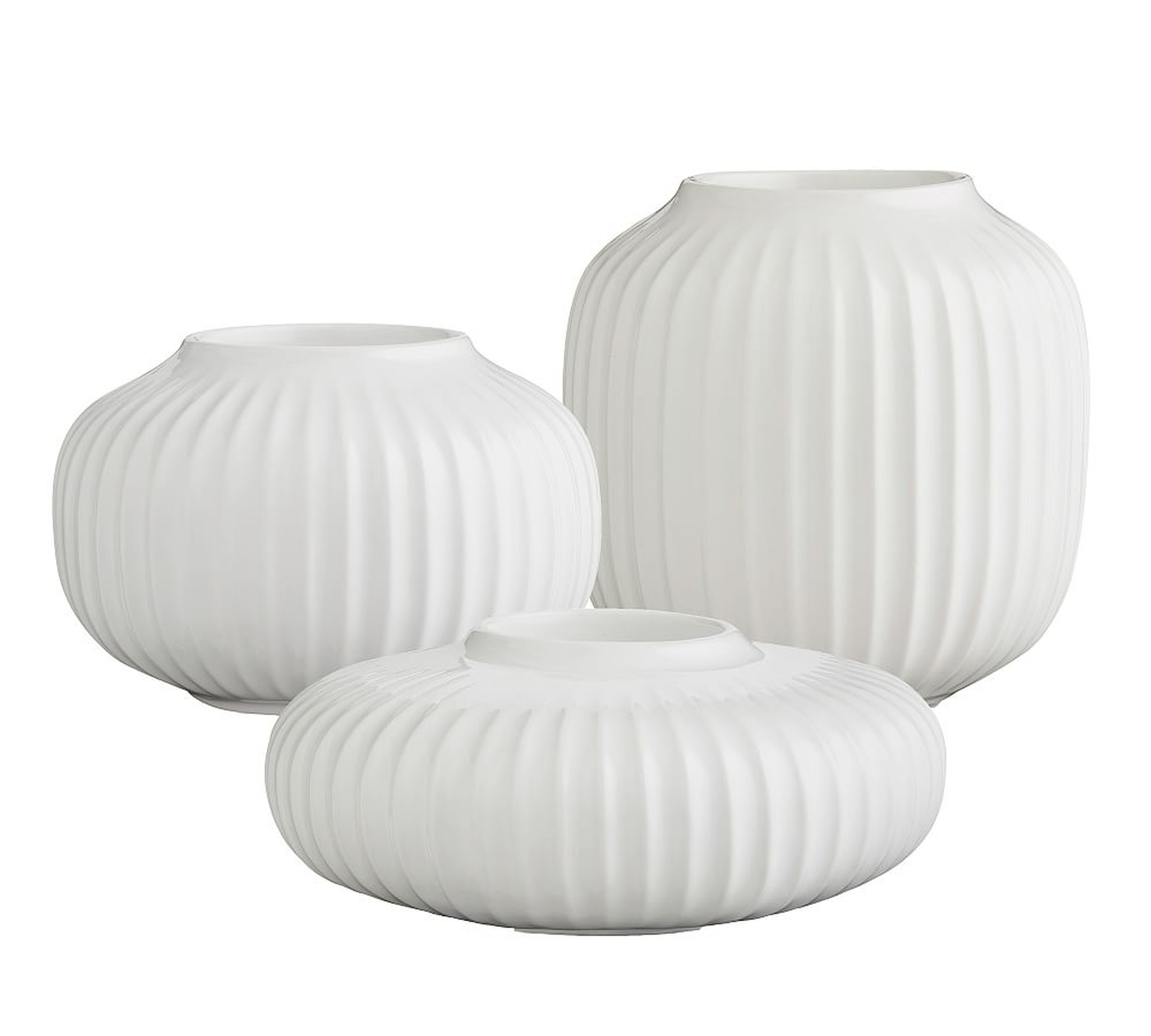 Kahler Hammershoi White Porcelain Tealight Holder, Set of 3 - Pottery Barn