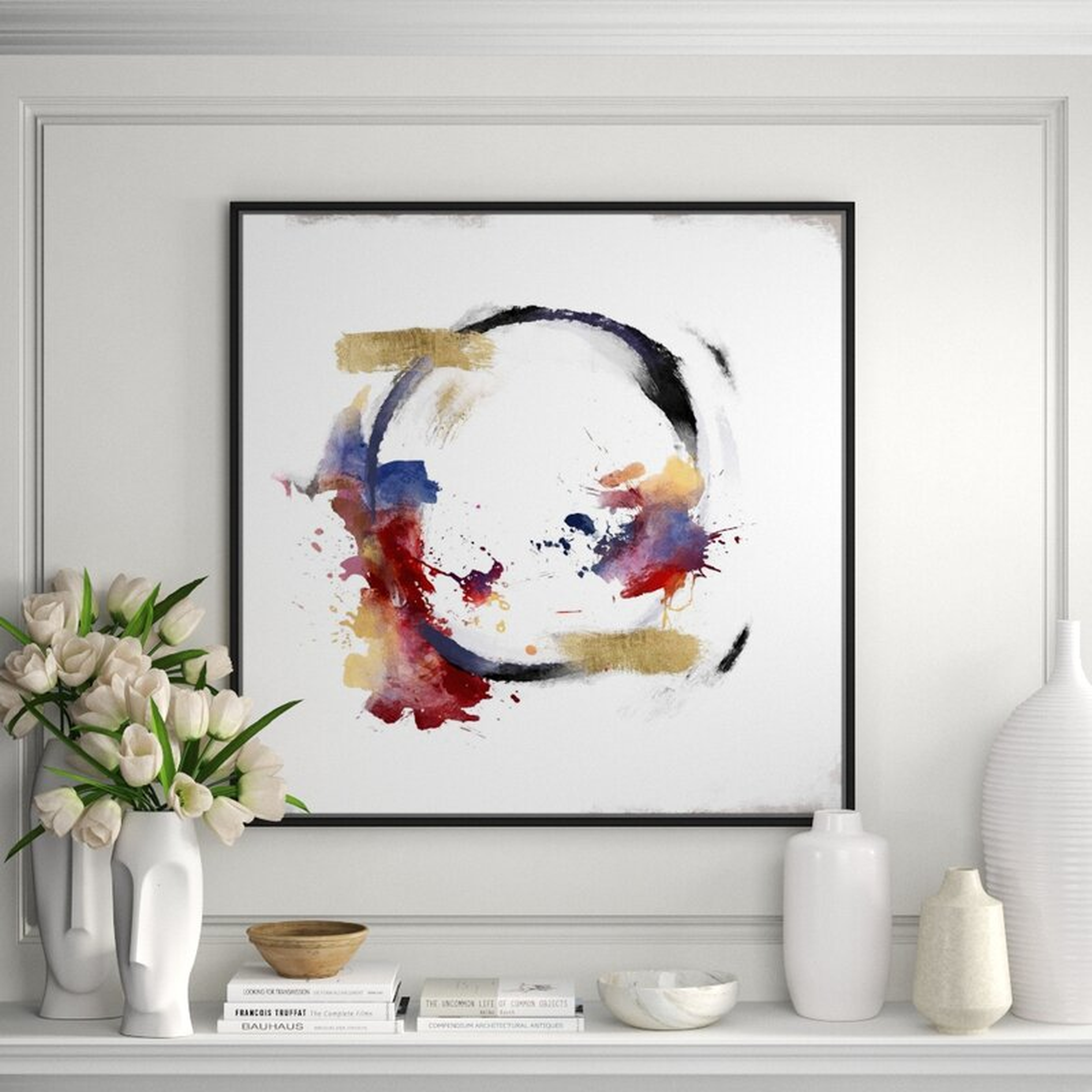 JBass Grand Gallery Collection Abstract Circle - Framed Oil Painting on Canvas - Perigold