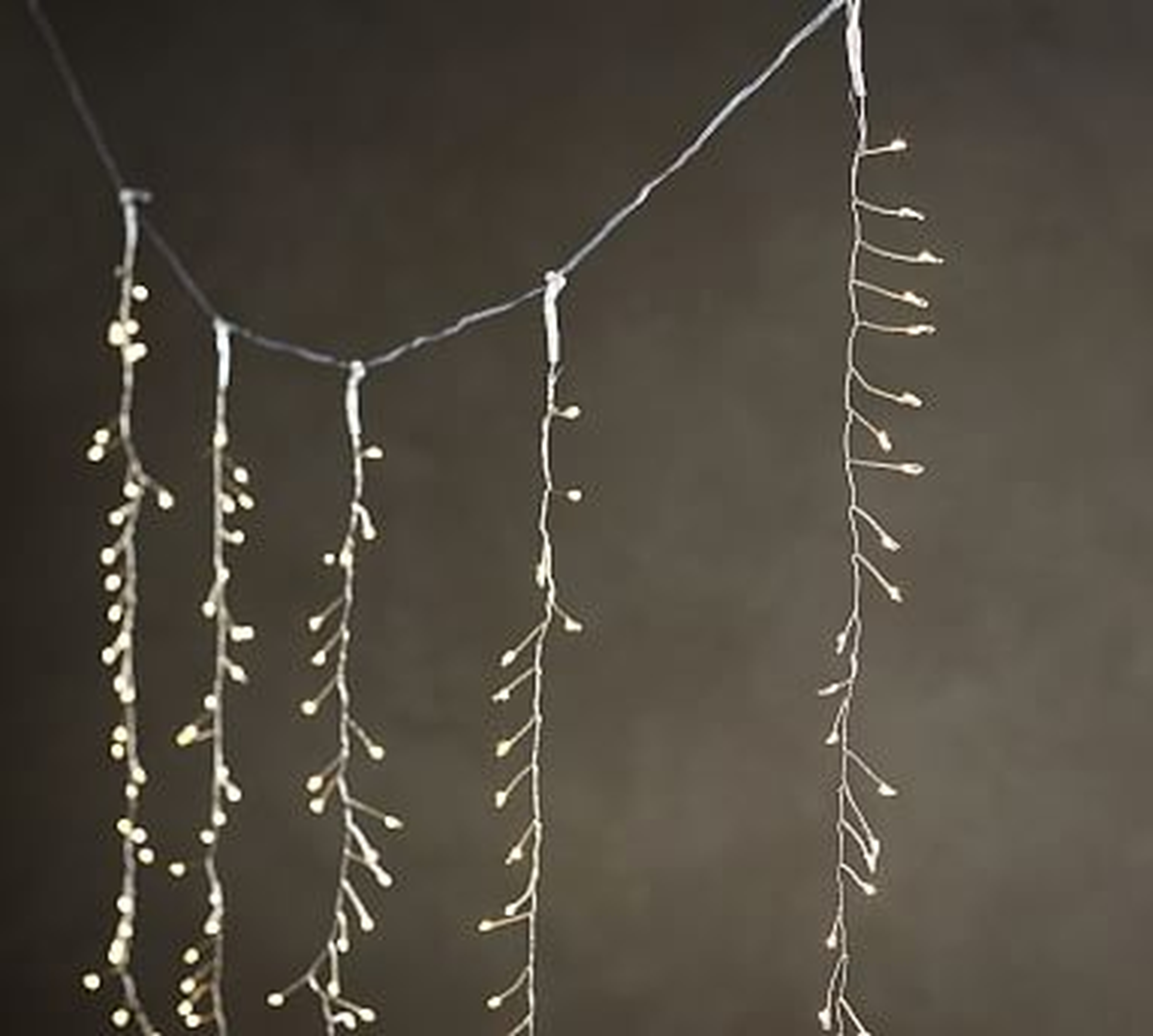 Curtain Rain String Lights, Silver, 6x6 Ft. - Pottery Barn