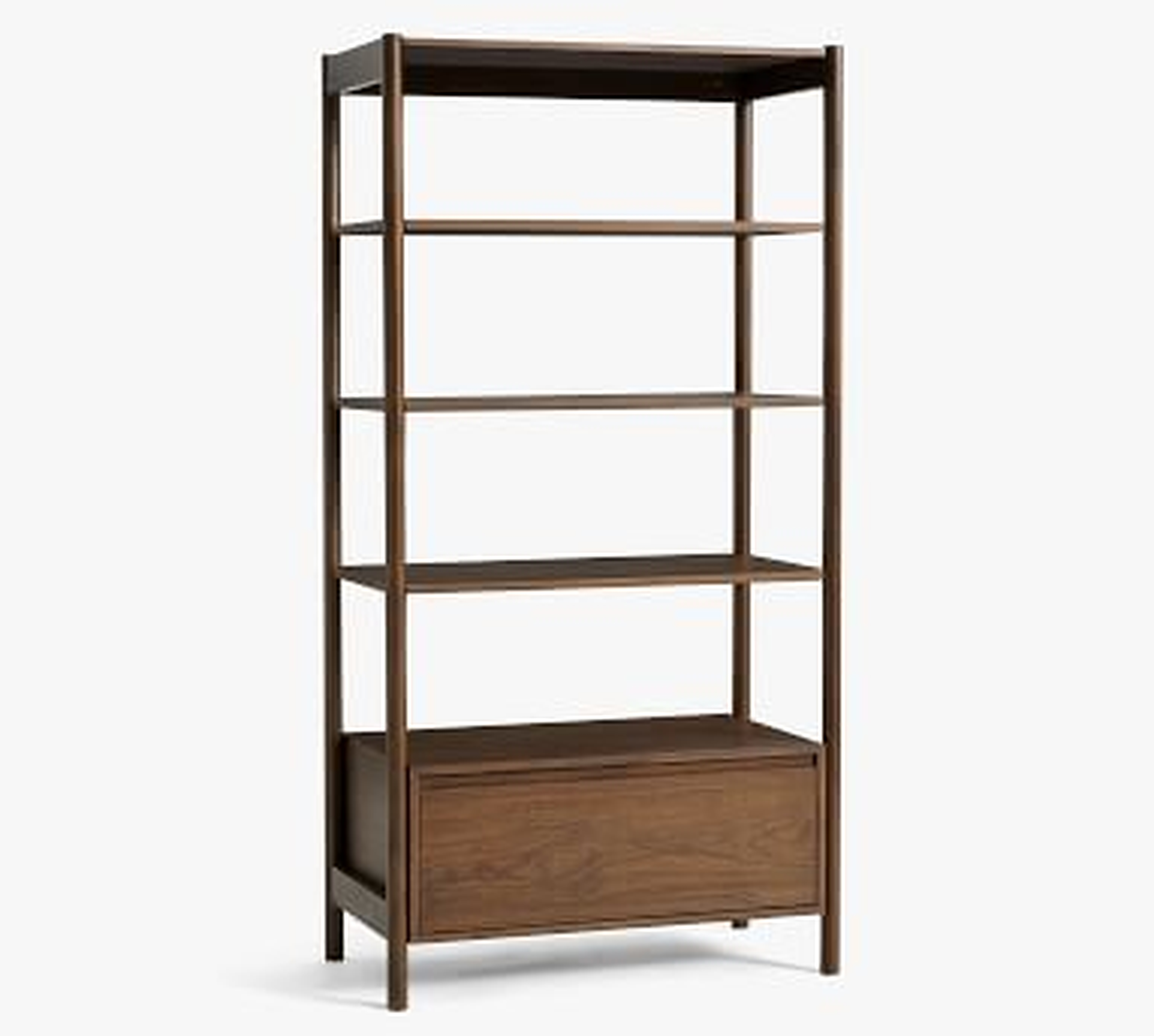 Bloomquist 37" x 73" Bookcase with Drawer, Warm Dusk - Pottery Barn