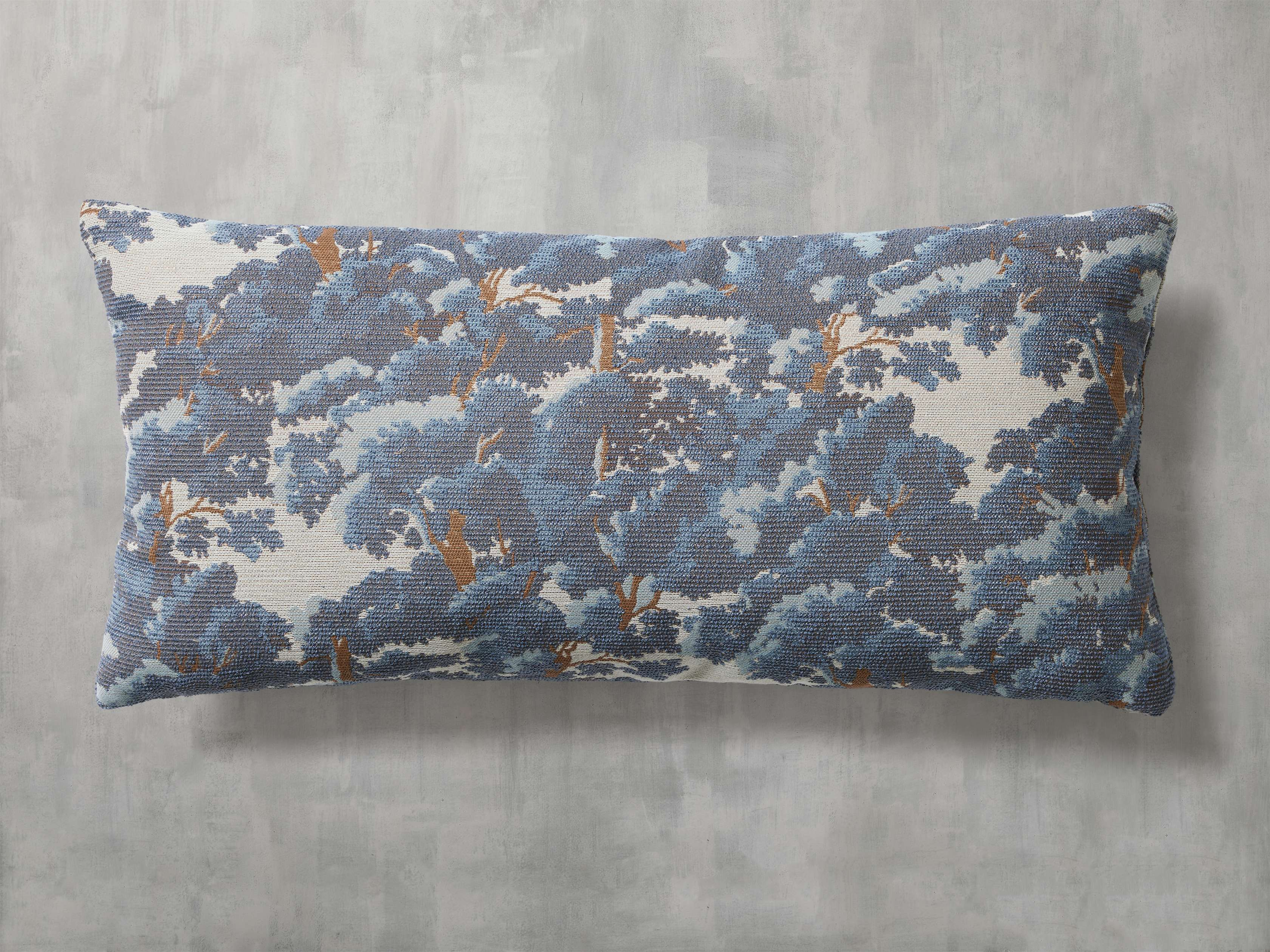 Oaks Oversized Lumbar Pillow in Cotton Blue - Arhaus