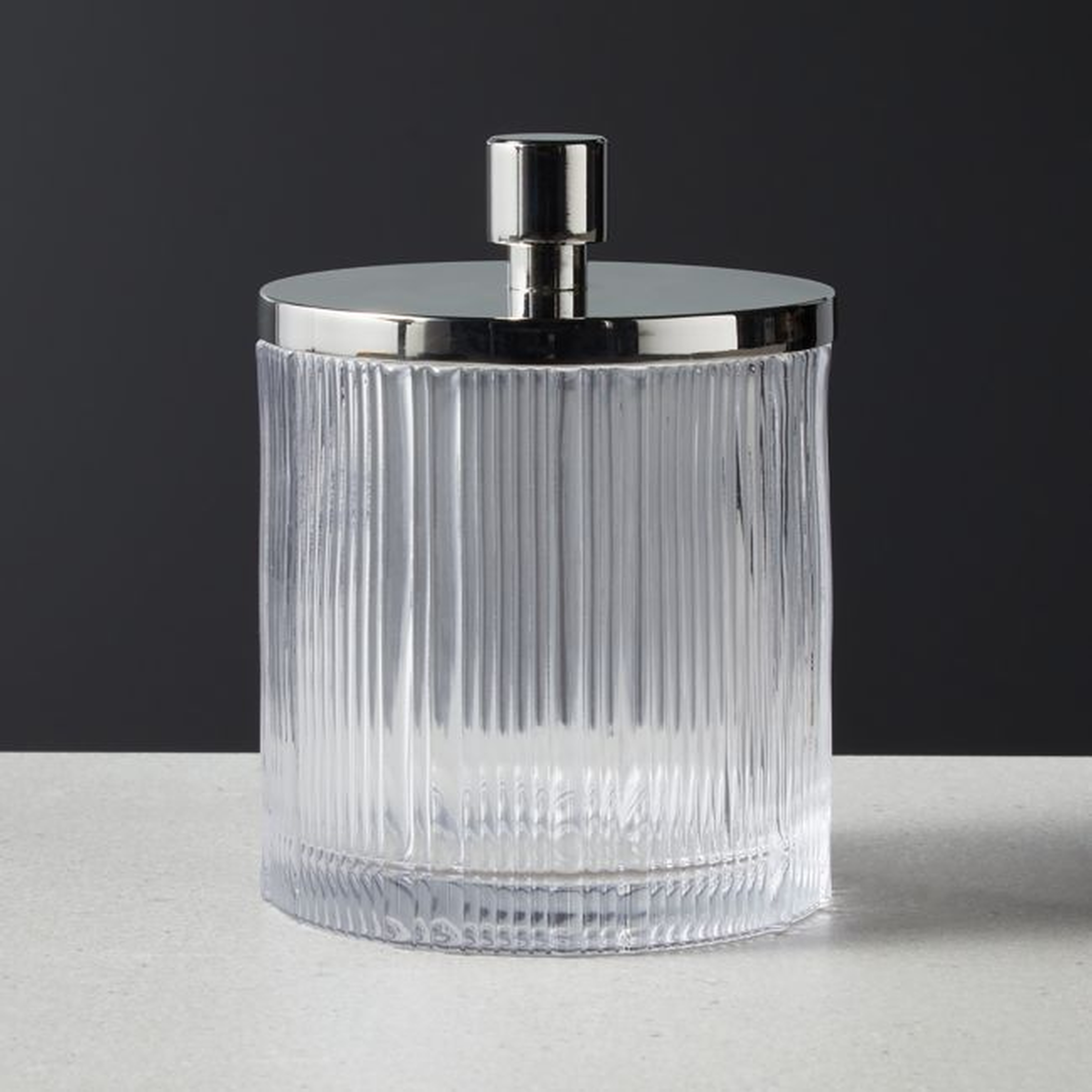 Athena Ribbed Glass Round Canister - CB2
