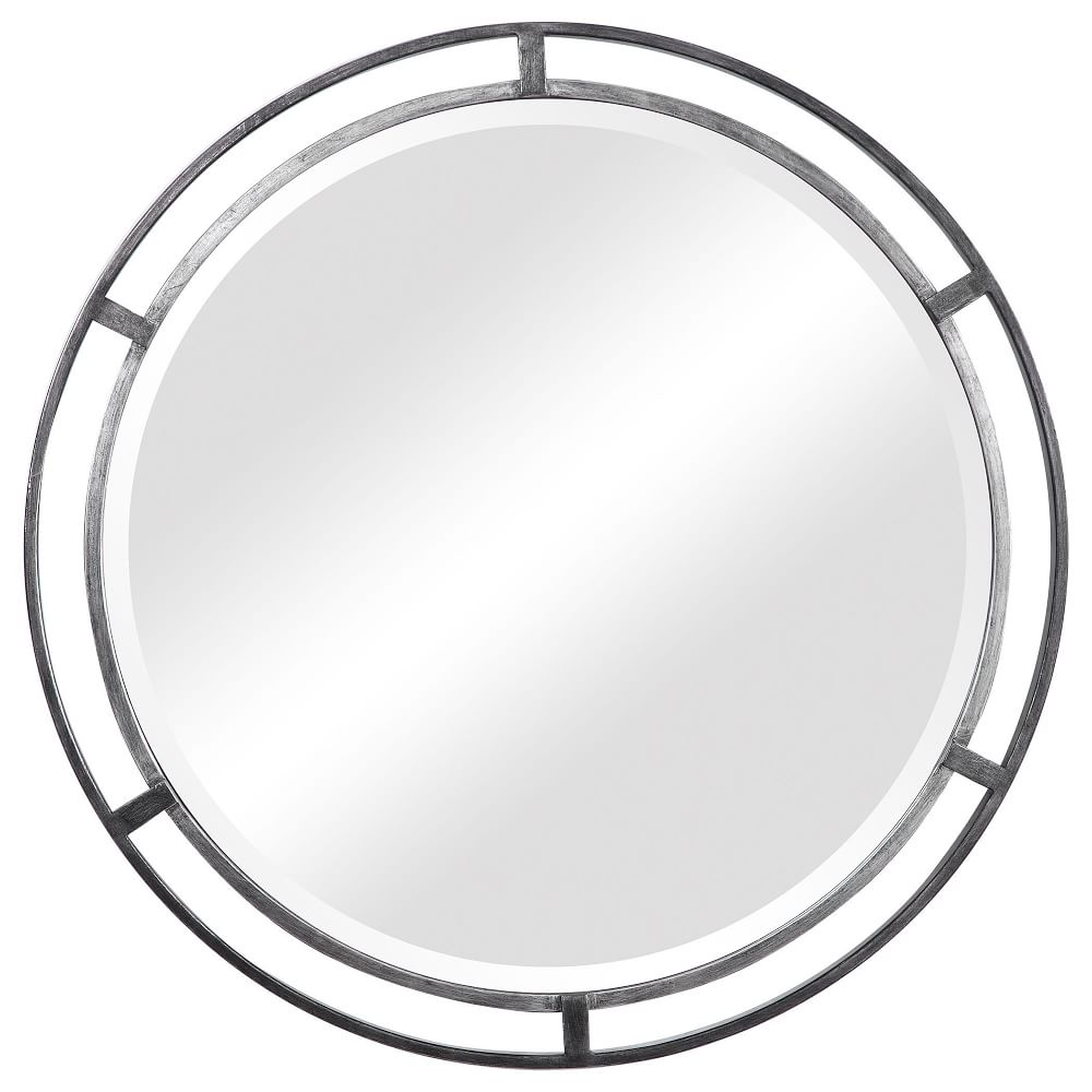 Floating Frame Round Mirror, Silver - West Elm