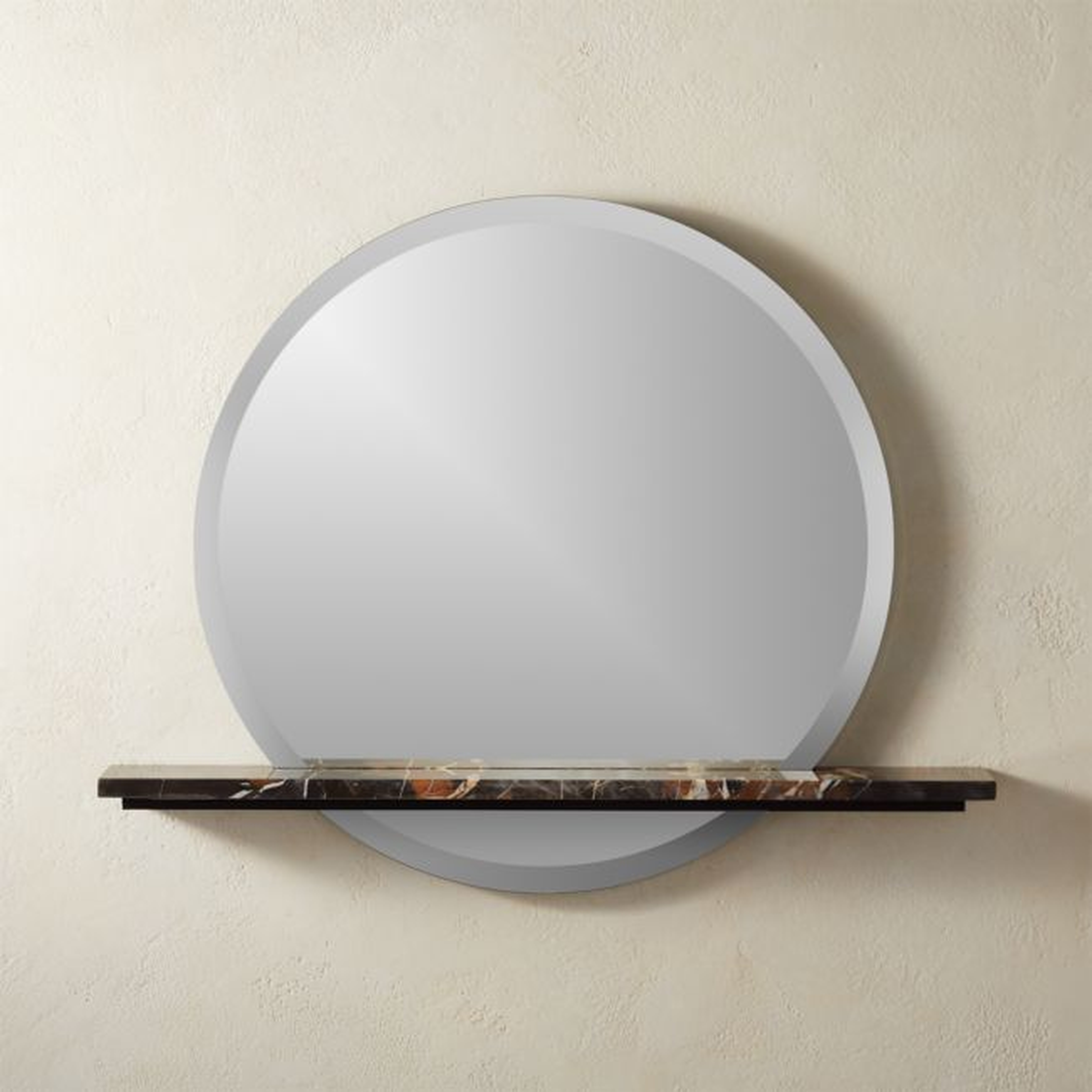 Emery Round Mirror with Marble Shelf - CB2