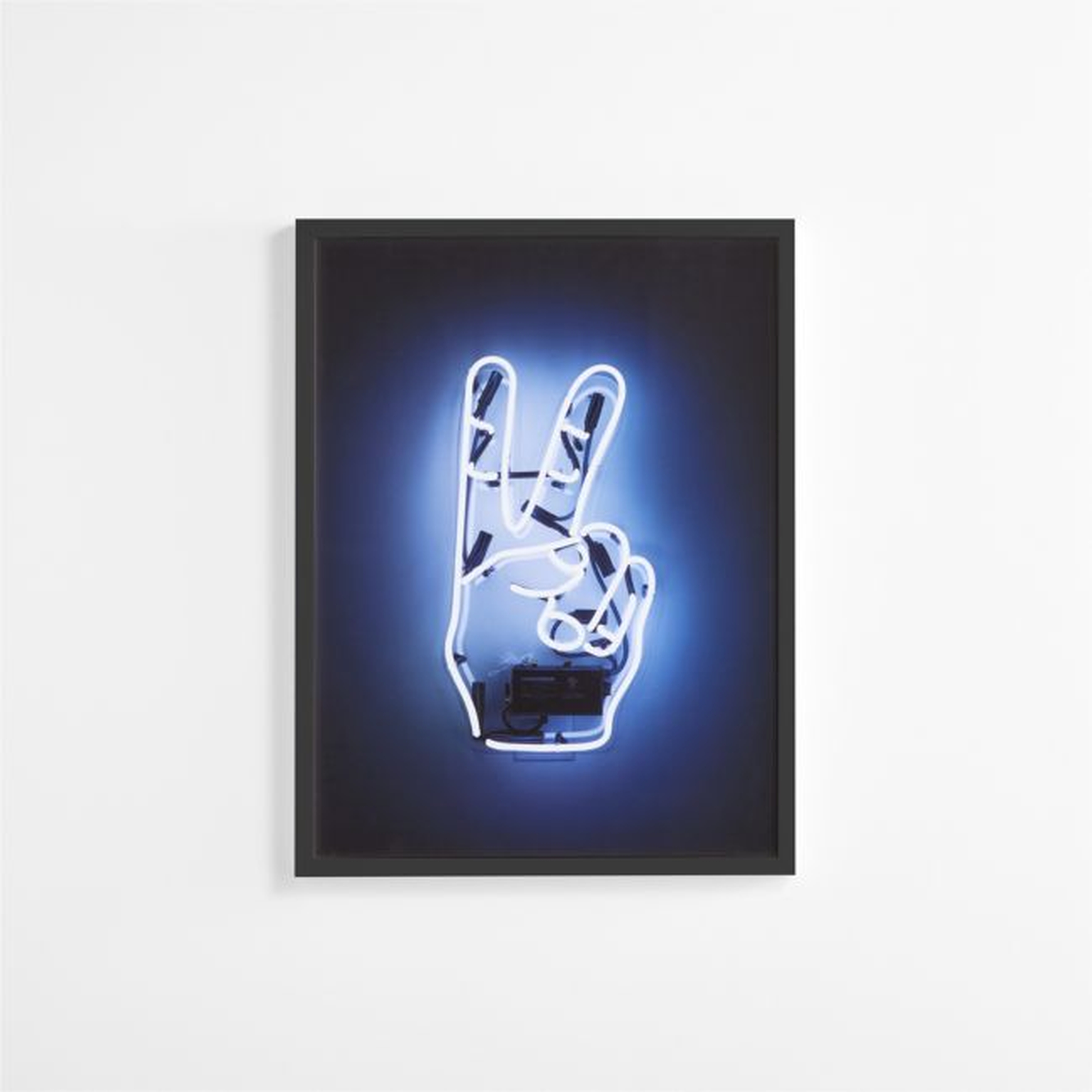 Neon Peace Framed Wall Art Print - Crate and Barrel