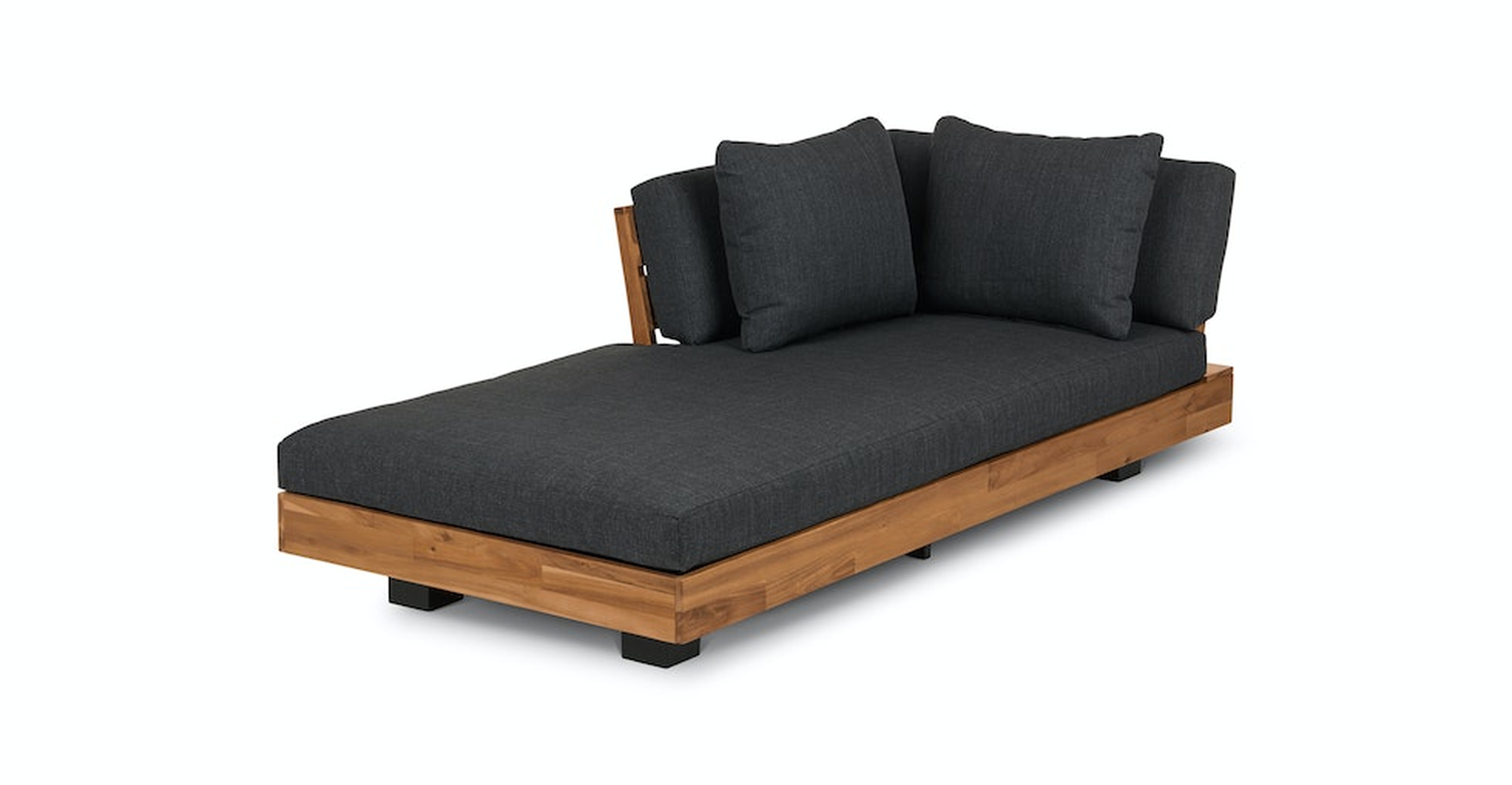 Lubek 69.25" Outdoor Low Left Chaise Lounge - Slate Gray - Article