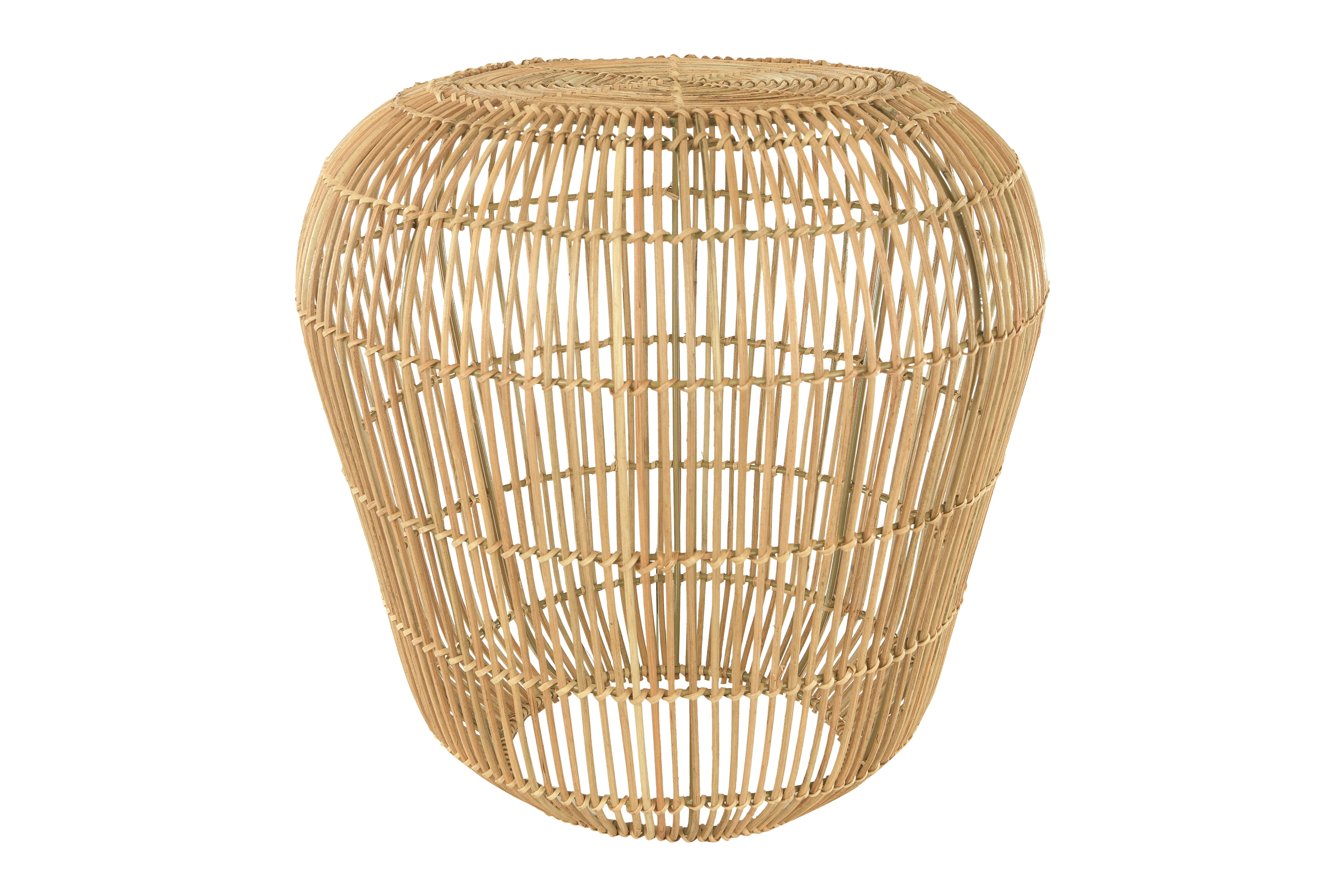 Handwoven Rattan Accent Table with Metal Frame - Moss & Wilder