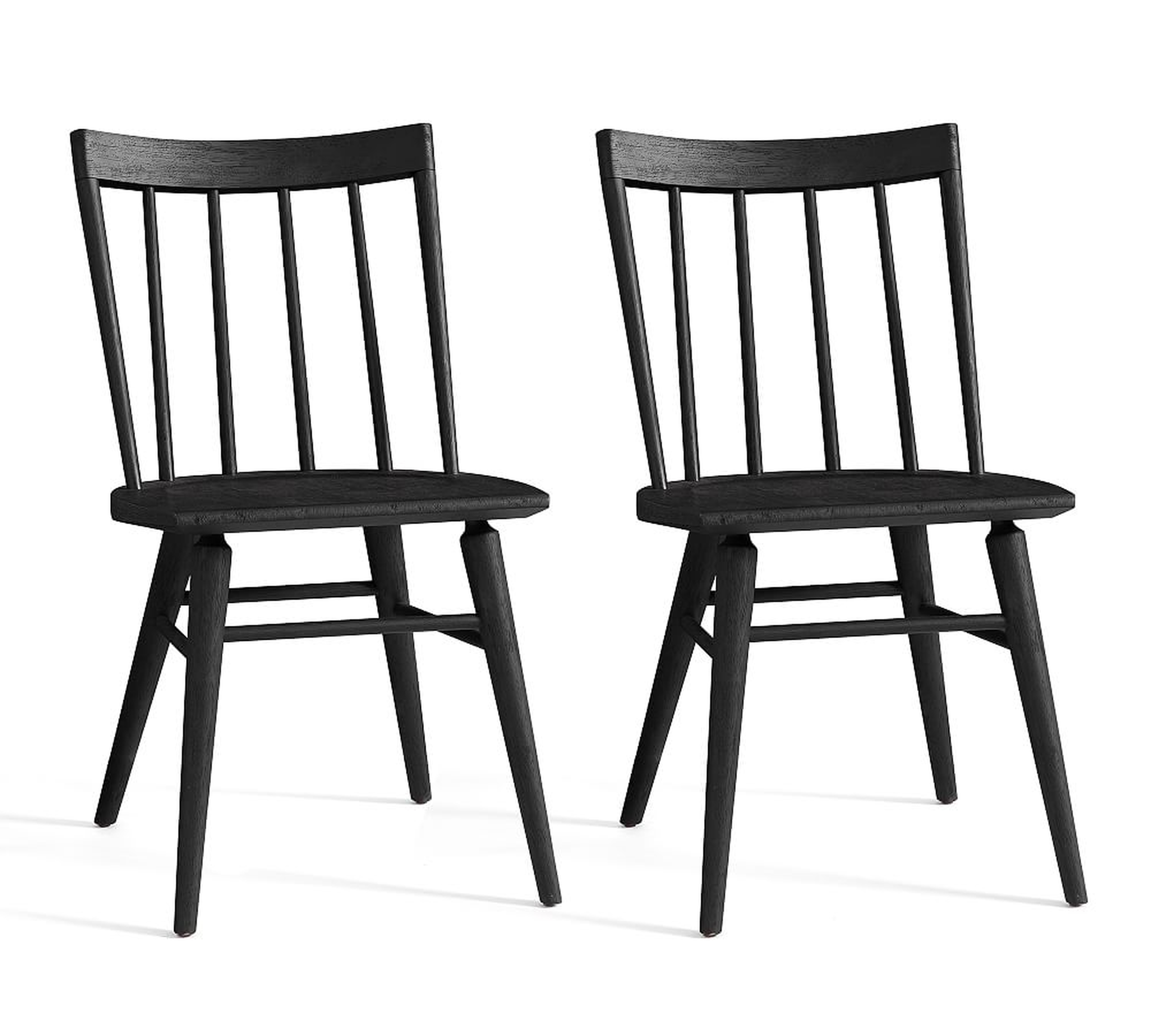 Shay Dining Chair, Black, Set of 2 - Pottery Barn