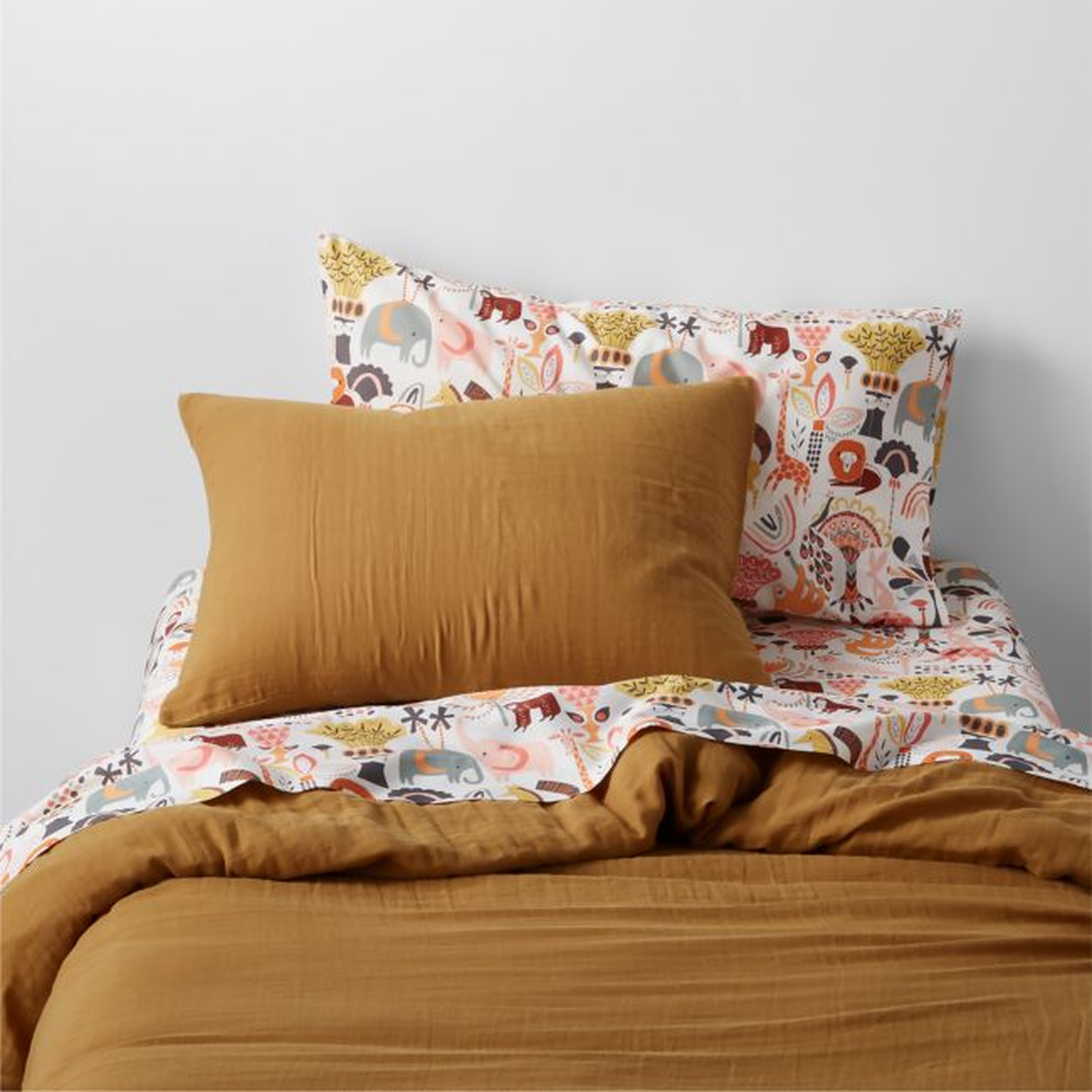 Supersoft Kids Brulee Brown Gauze Organic Cotton Full/Queen Duvet Cover - Crate & Kids