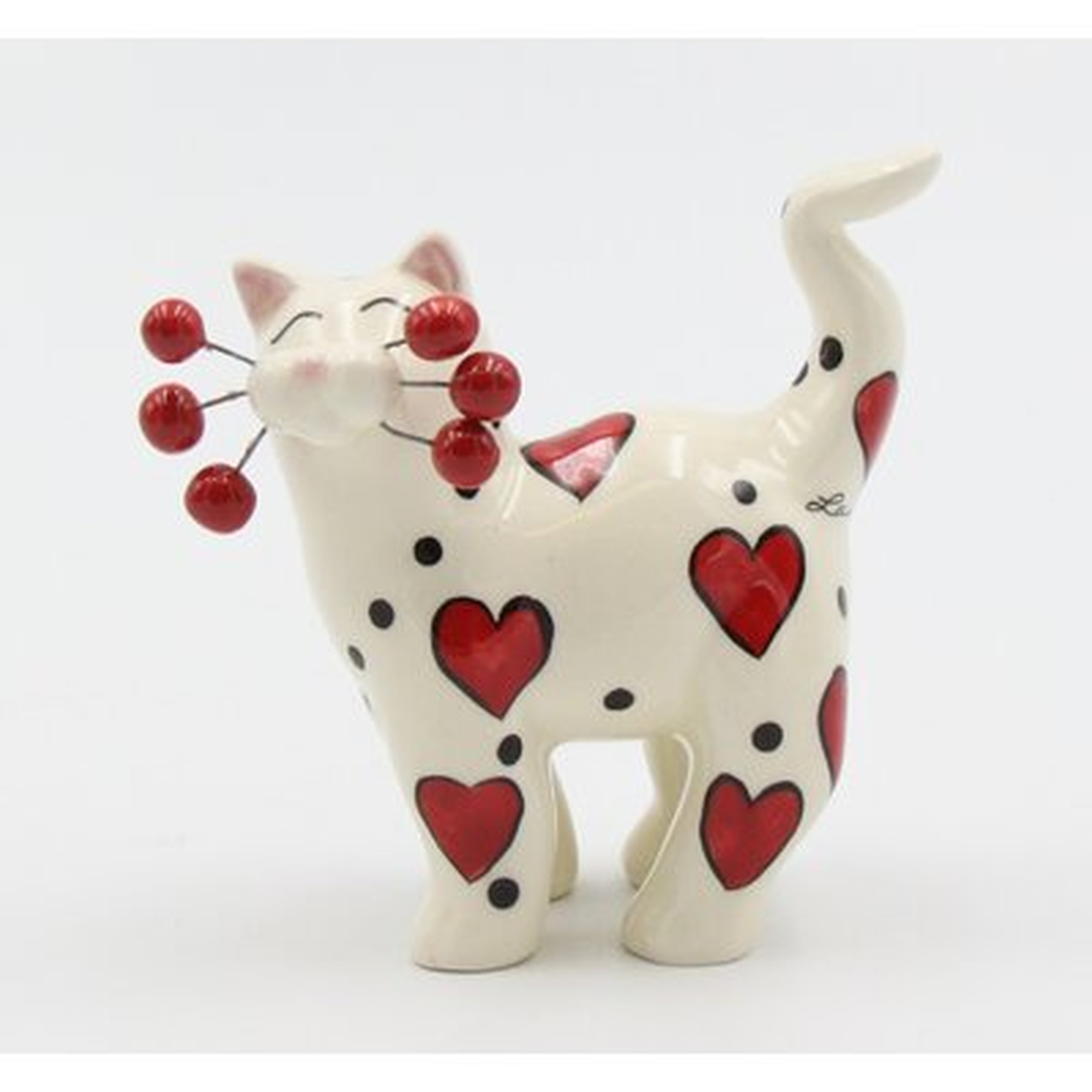 Arian Whisker Cat with Heart Figurine - Wayfair