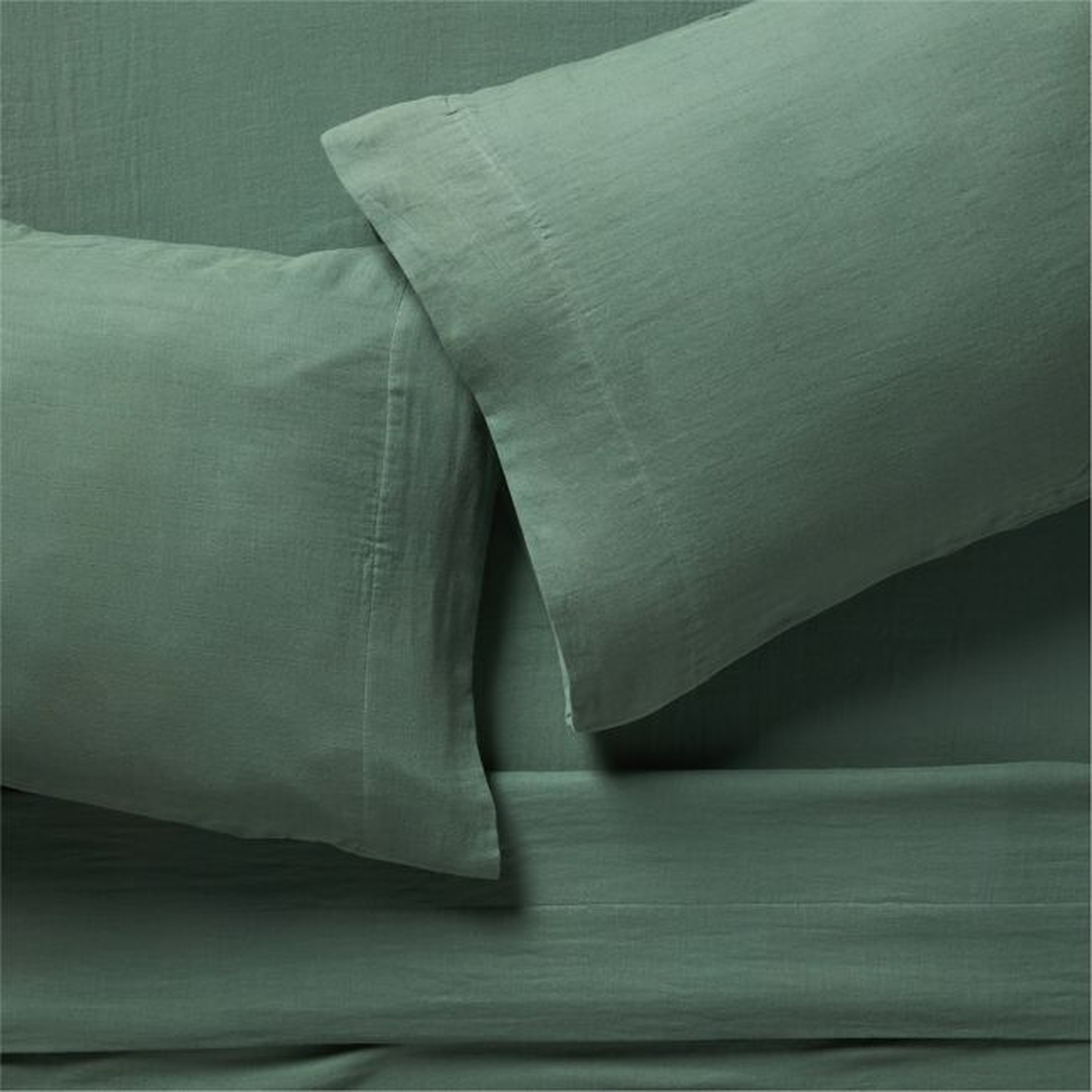Supersoft Pine Green Organic Cotton Gauze Kids Full Sheet Set - Crate & Kids