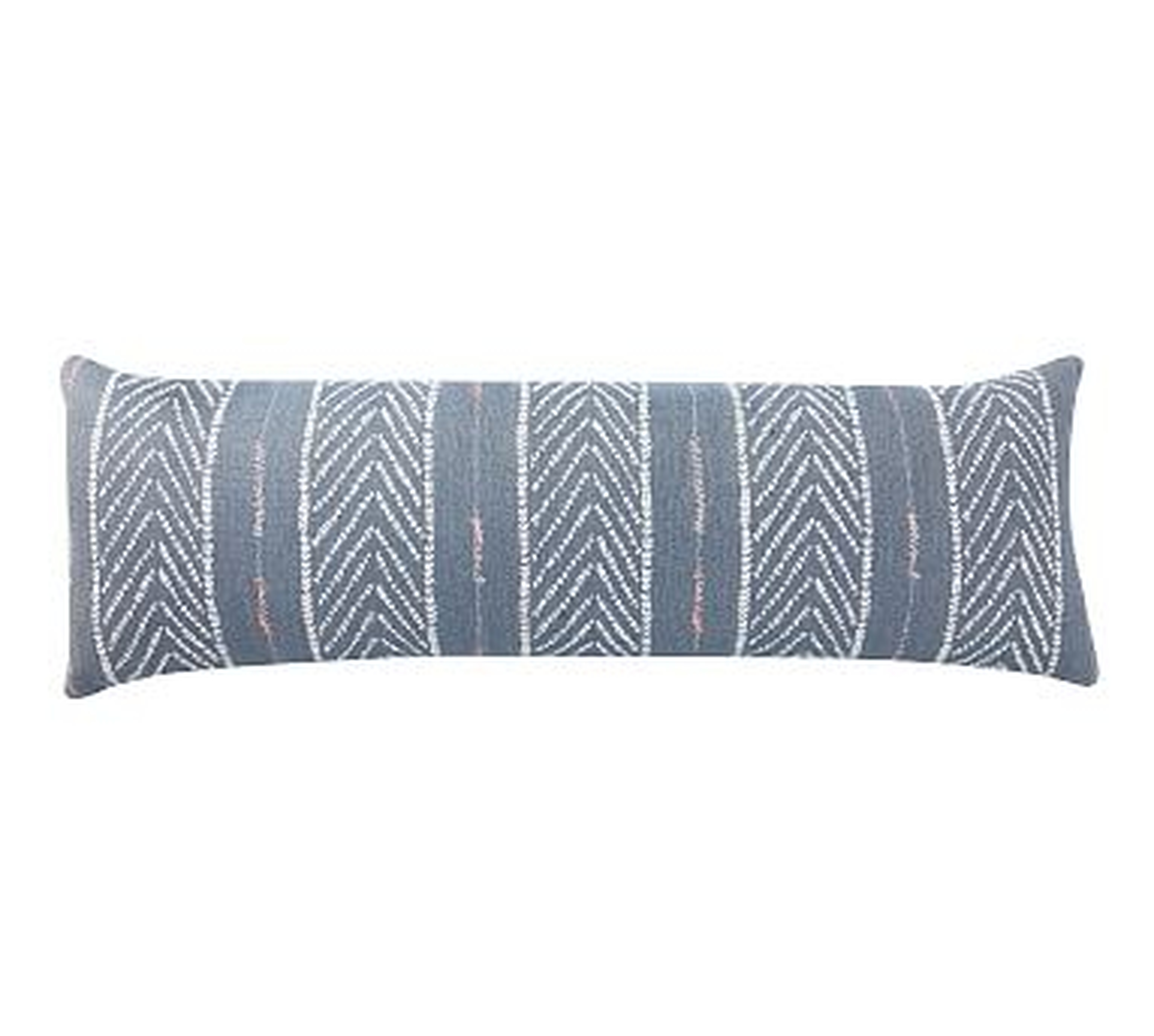 Sunbrella(R) Quentin Woven Stripe Indoor/Outdoor Pillow, 11" x 32", Blue Multi - Pottery Barn