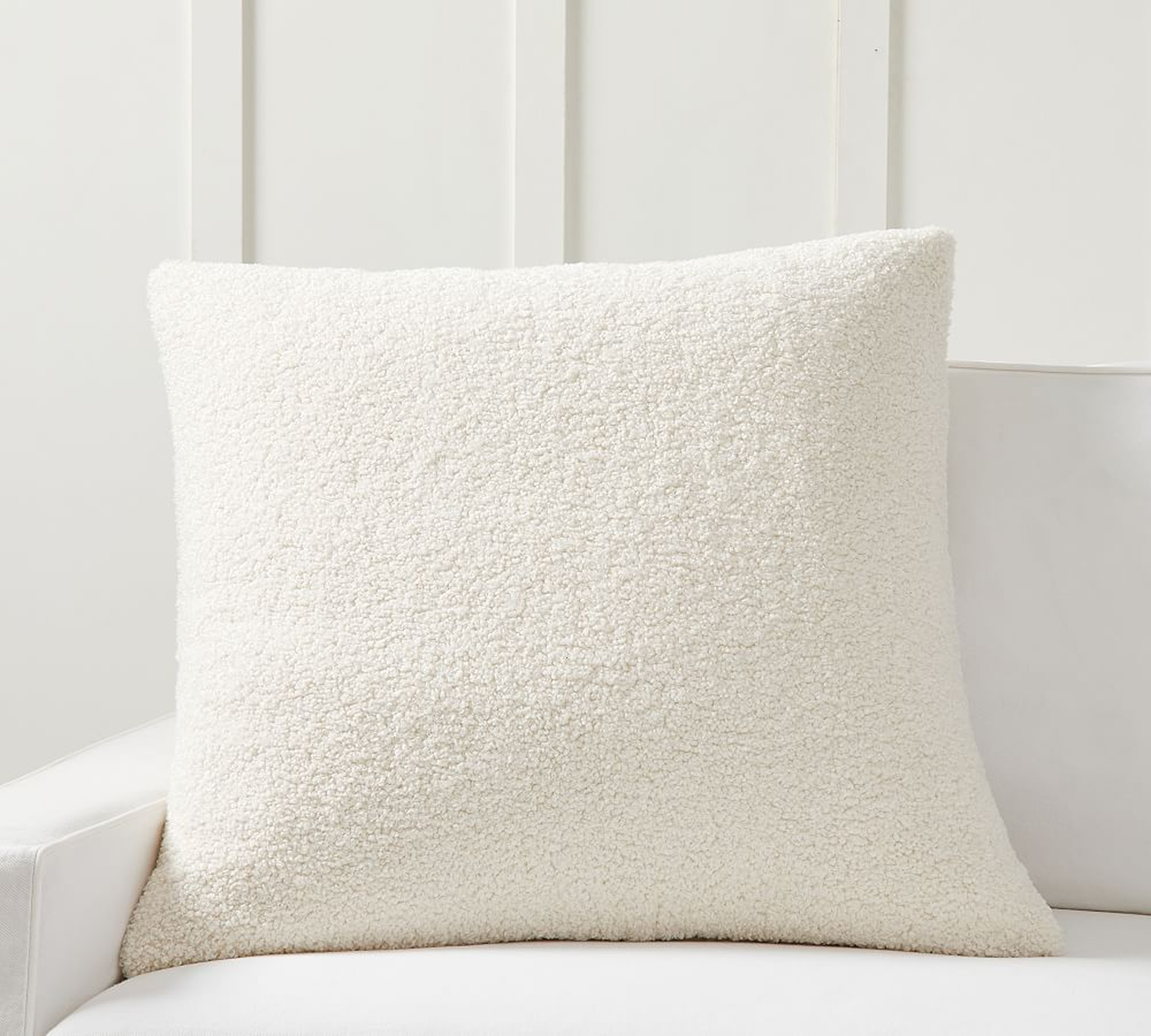 Cozy Teddy Faux Fur Pillow Cover, Ivory, 30" x 30" - Pottery Barn