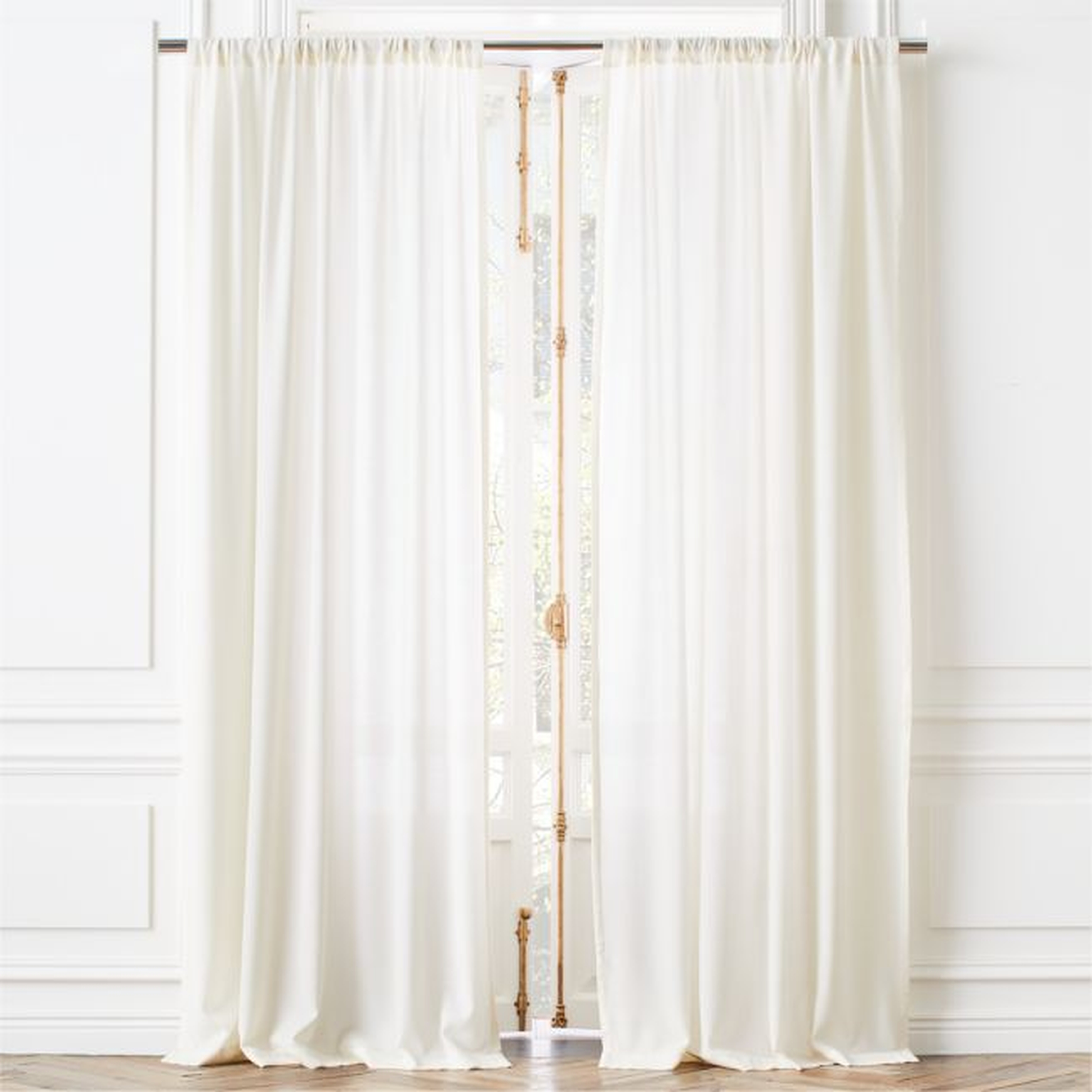 Lightweight Wool Ivory Curtain Panel 48"x96" - CB2