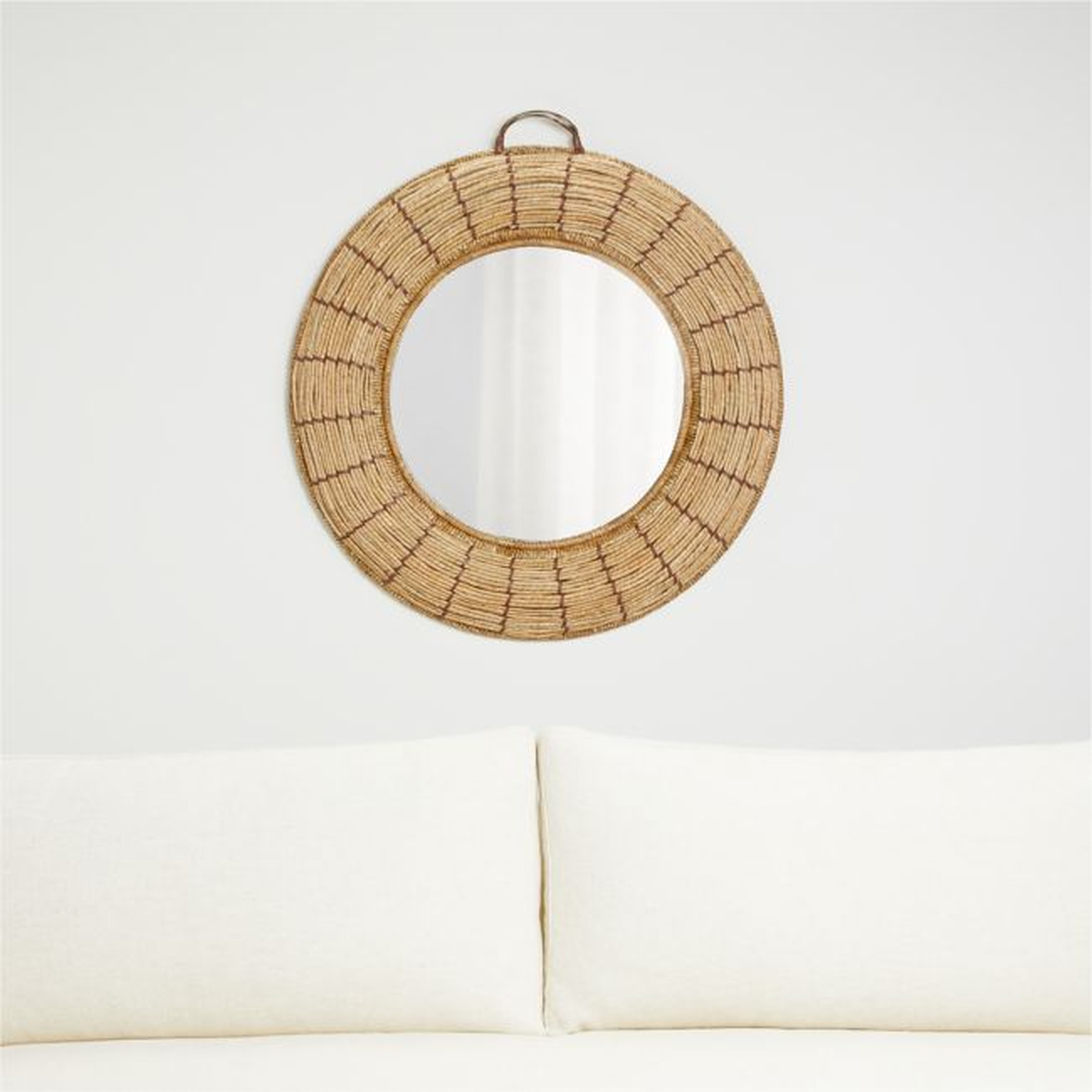 Emory Round Woven Mirror - Crate and Barrel