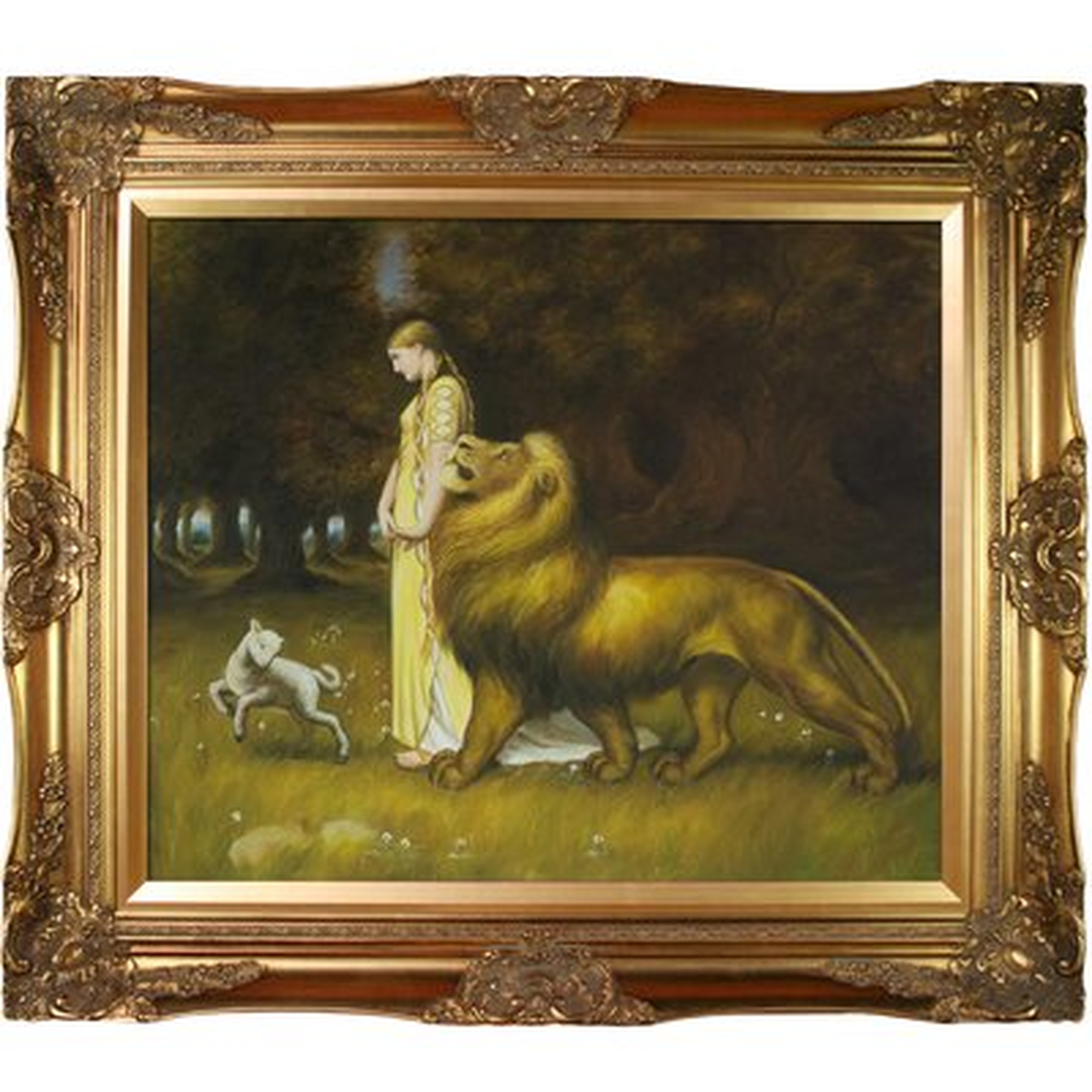 Una and the Lion by Briton Rivire - Picture Frame Painting Print on Canvas - Wayfair