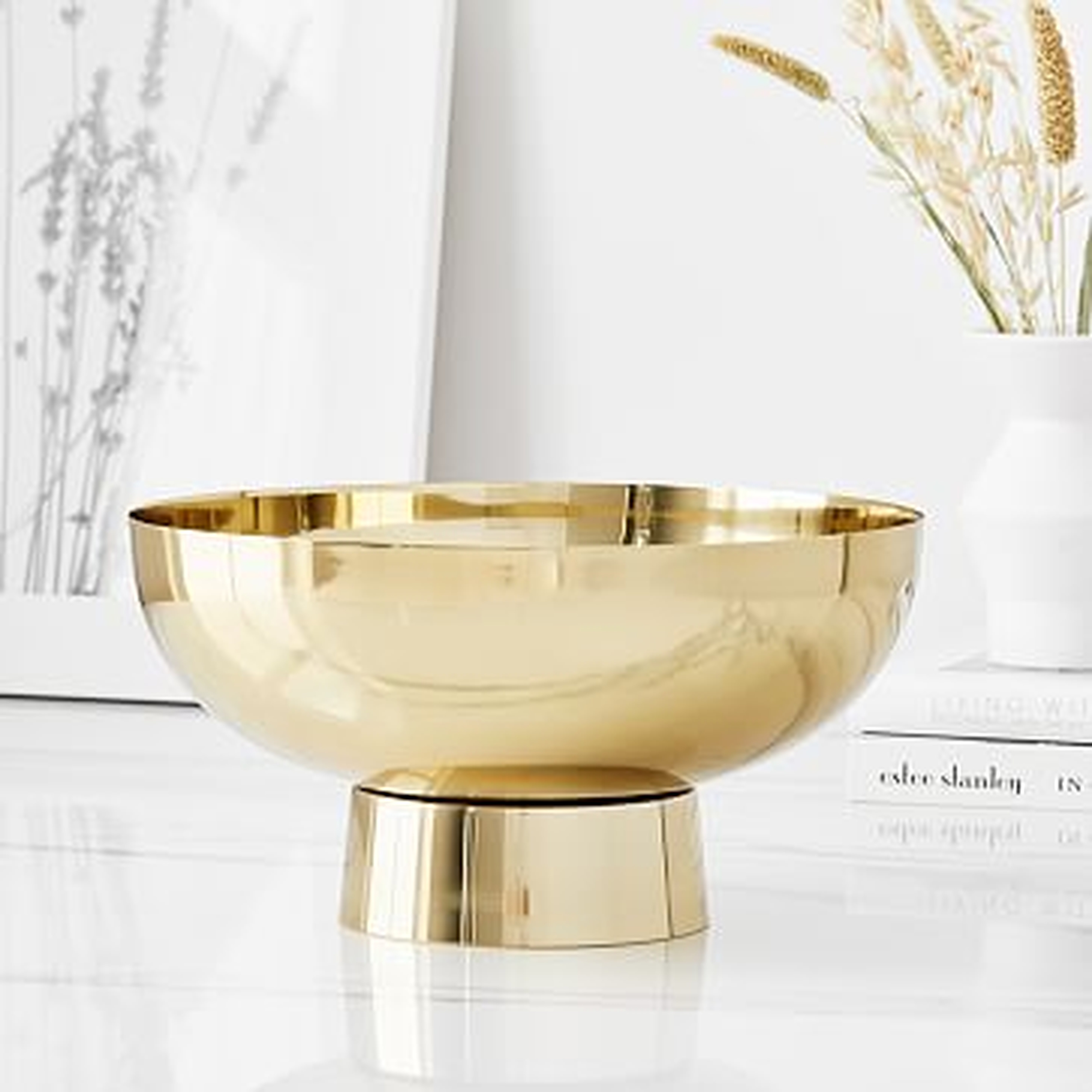 Pure Foundations Metal Centerpiece Bowl, Antique Brass - West Elm