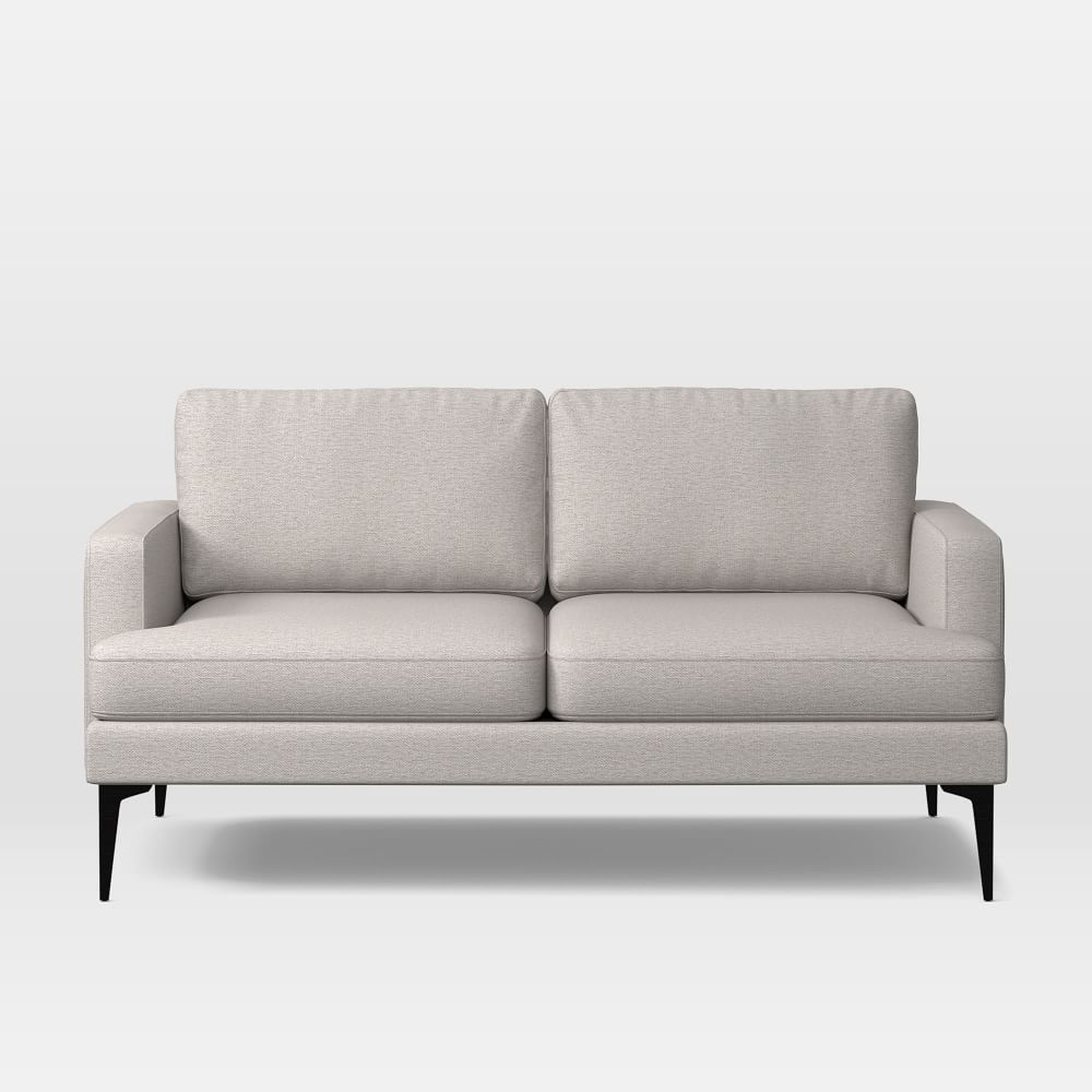 Andes Loveseat, Poly , Twill, Sand, Dark Pewter - West Elm