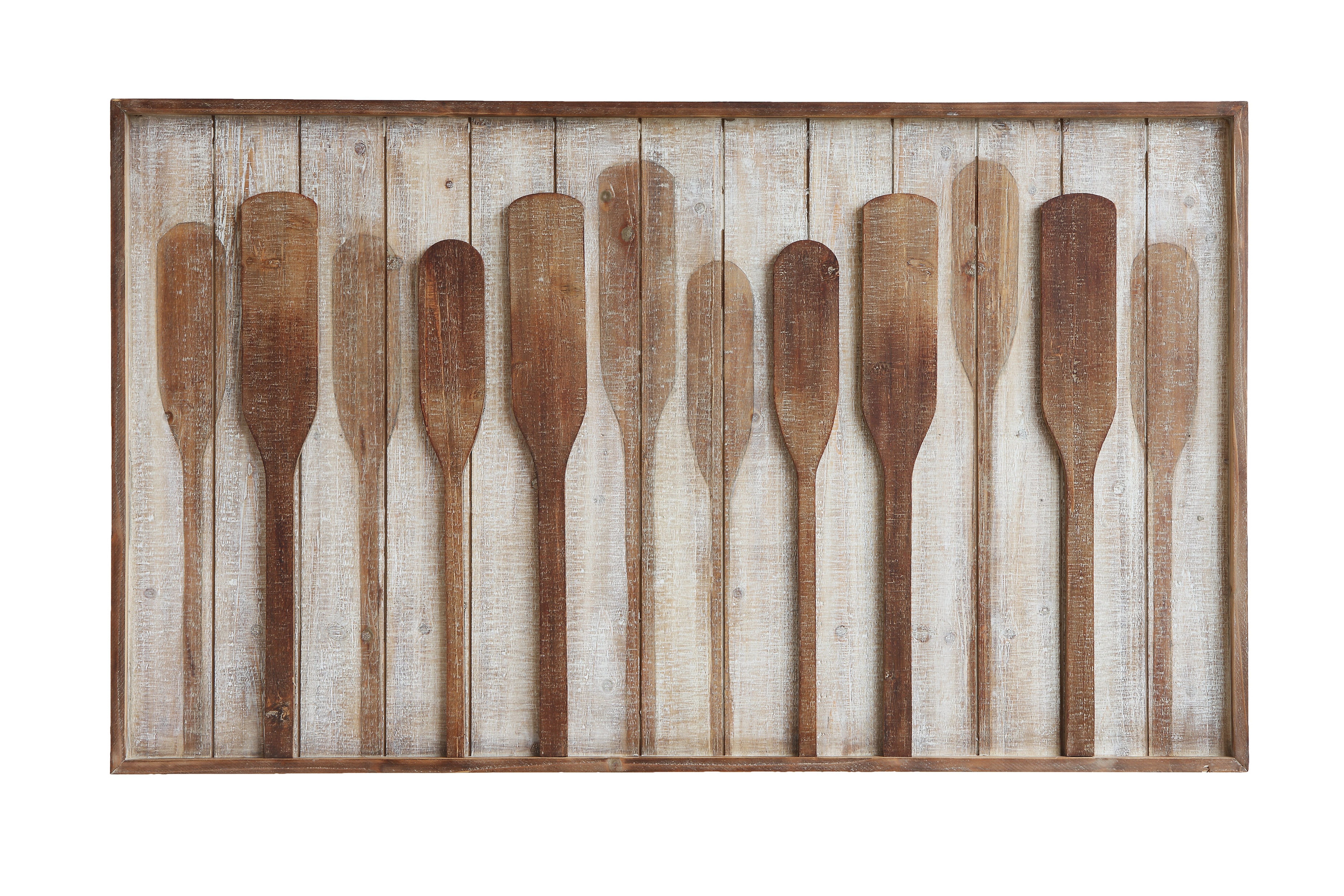 Wood Framed Wall Décor with Raised Paddles - Nomad Home