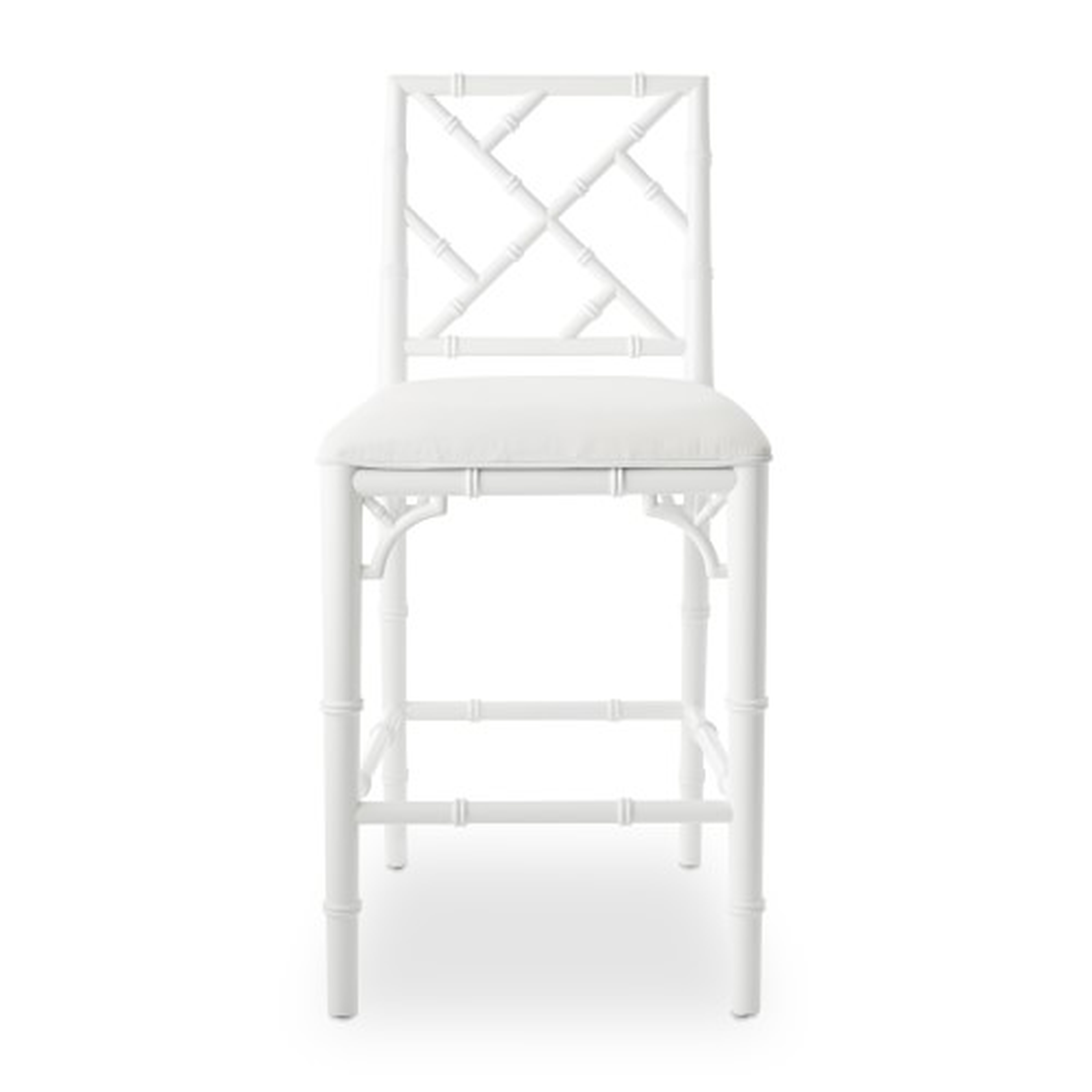 Chippendale Bistro Dining Counter Stool, White, Chunky Linen, White - Williams Sonoma